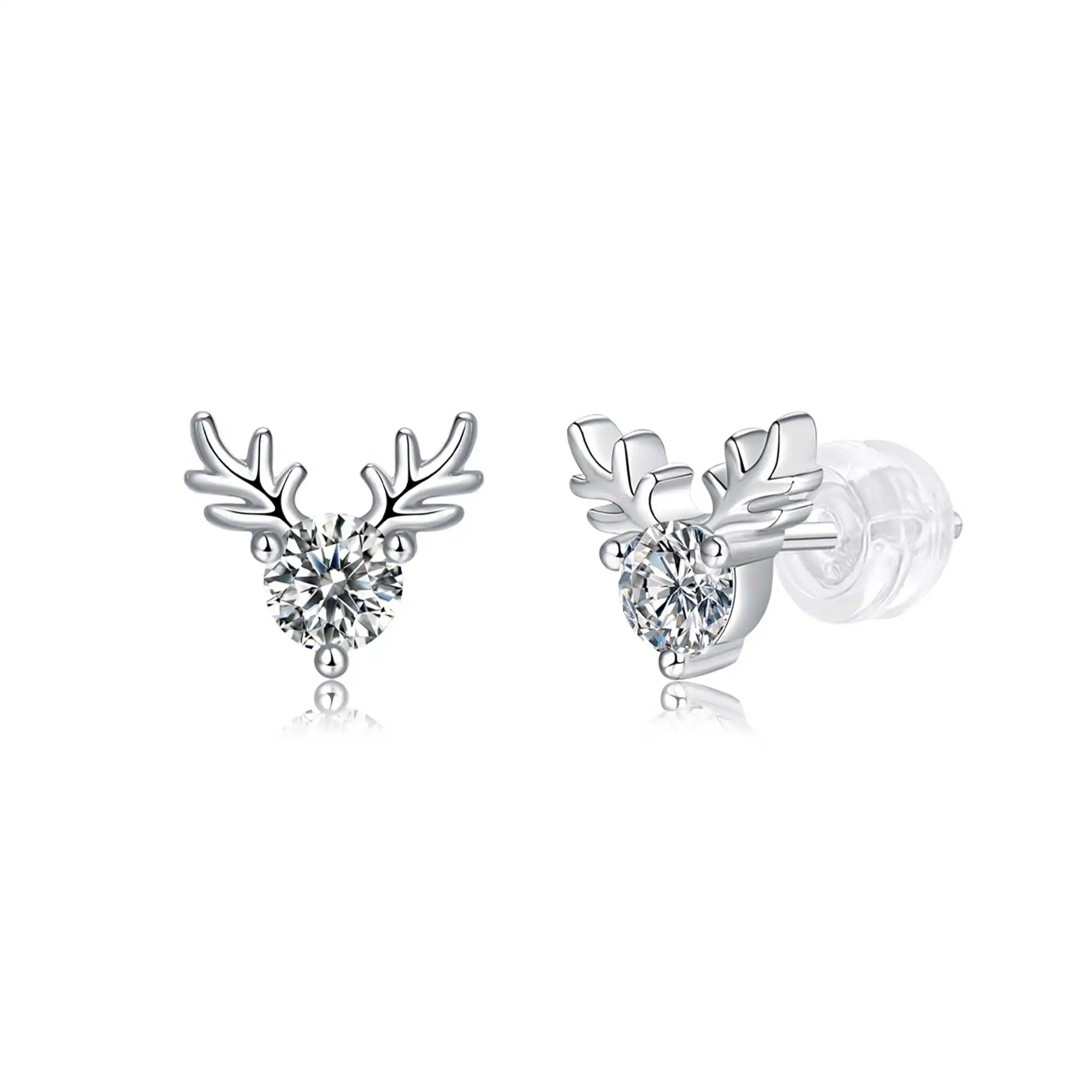 Antler-Moissanite Sterling Silver Earrings-E16