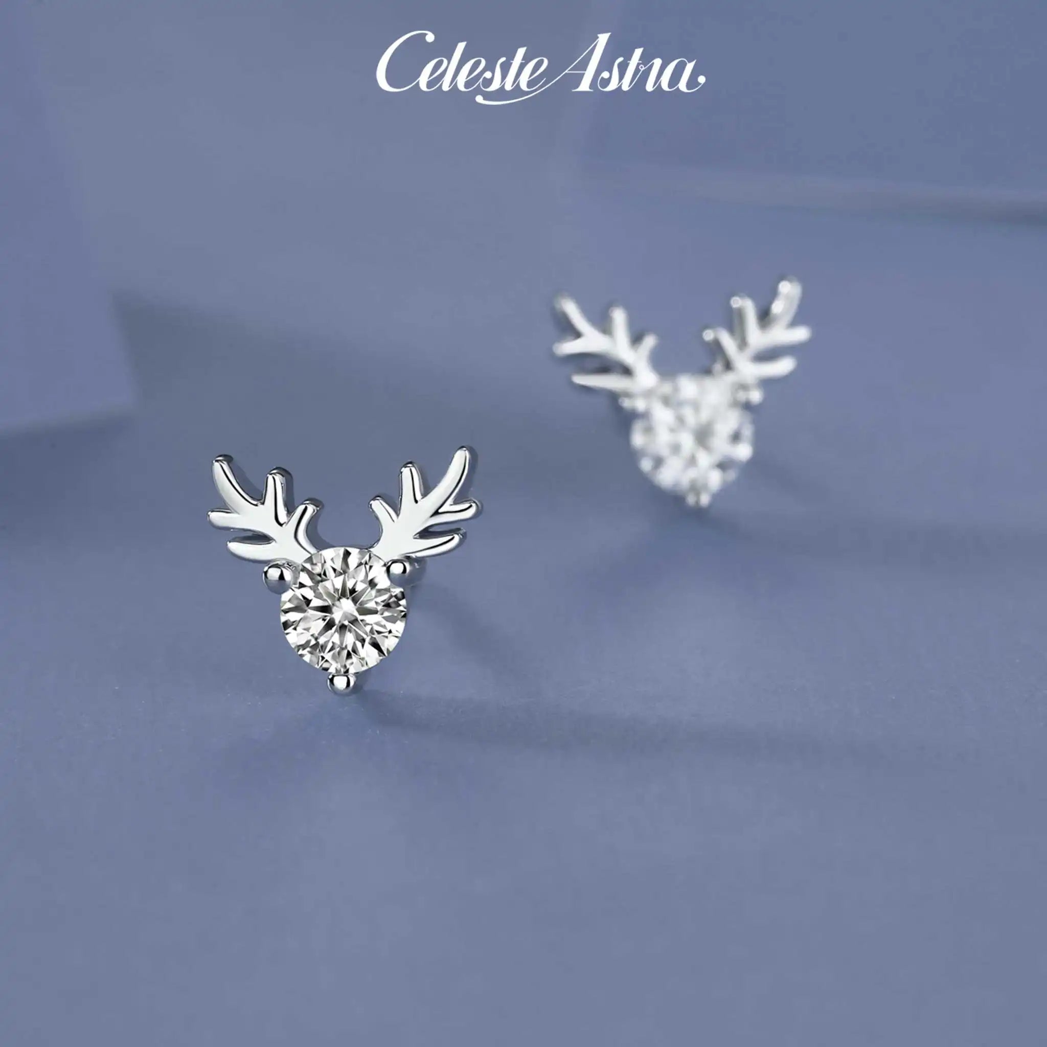 Antler-Moissanite Sterling Silver Earrings-E16
