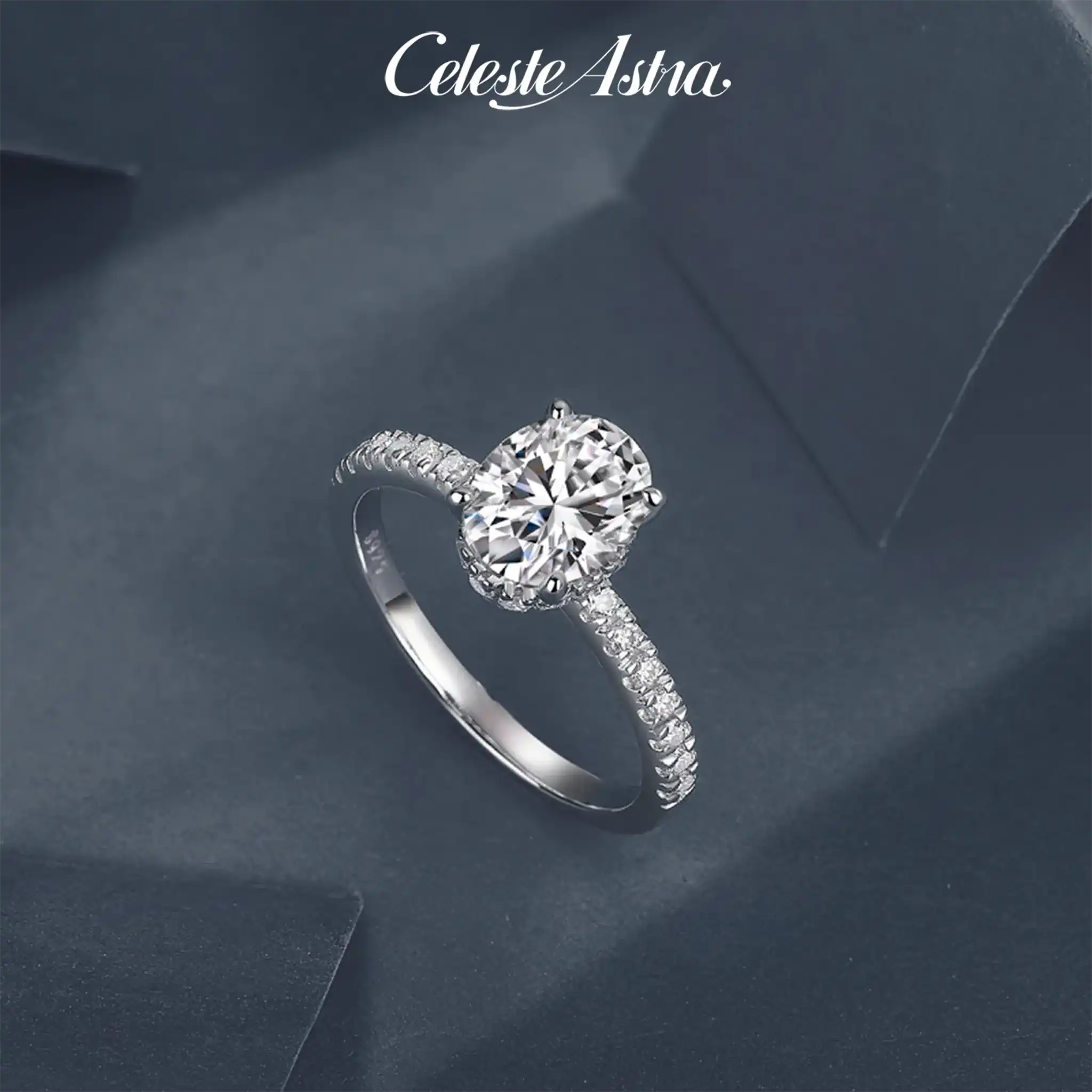 Cinderella-Moissanite-Sterling-Sterling-Ring-R34