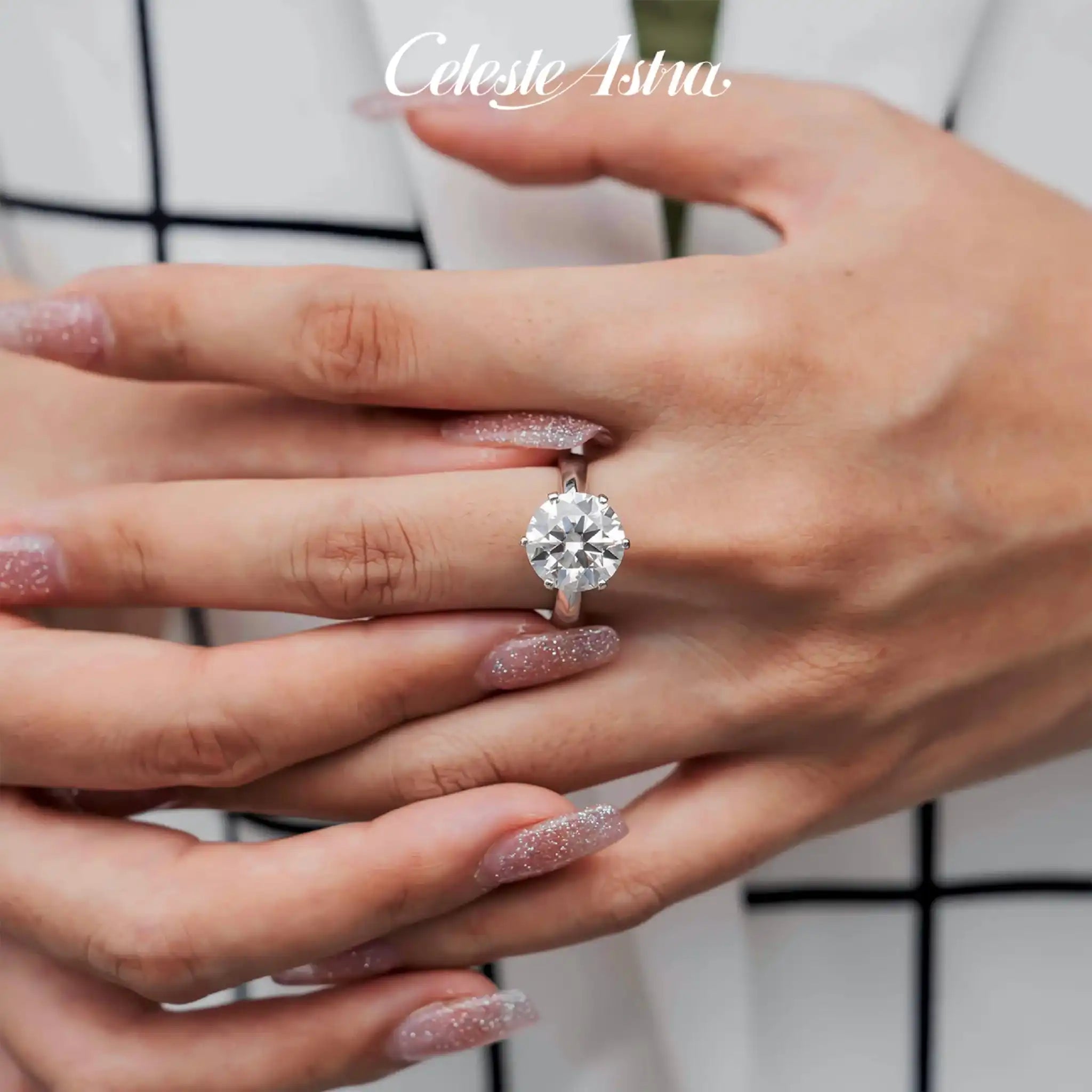Classic-Six-Claw-Moissanite-Sterling-Silver-Ring-R1