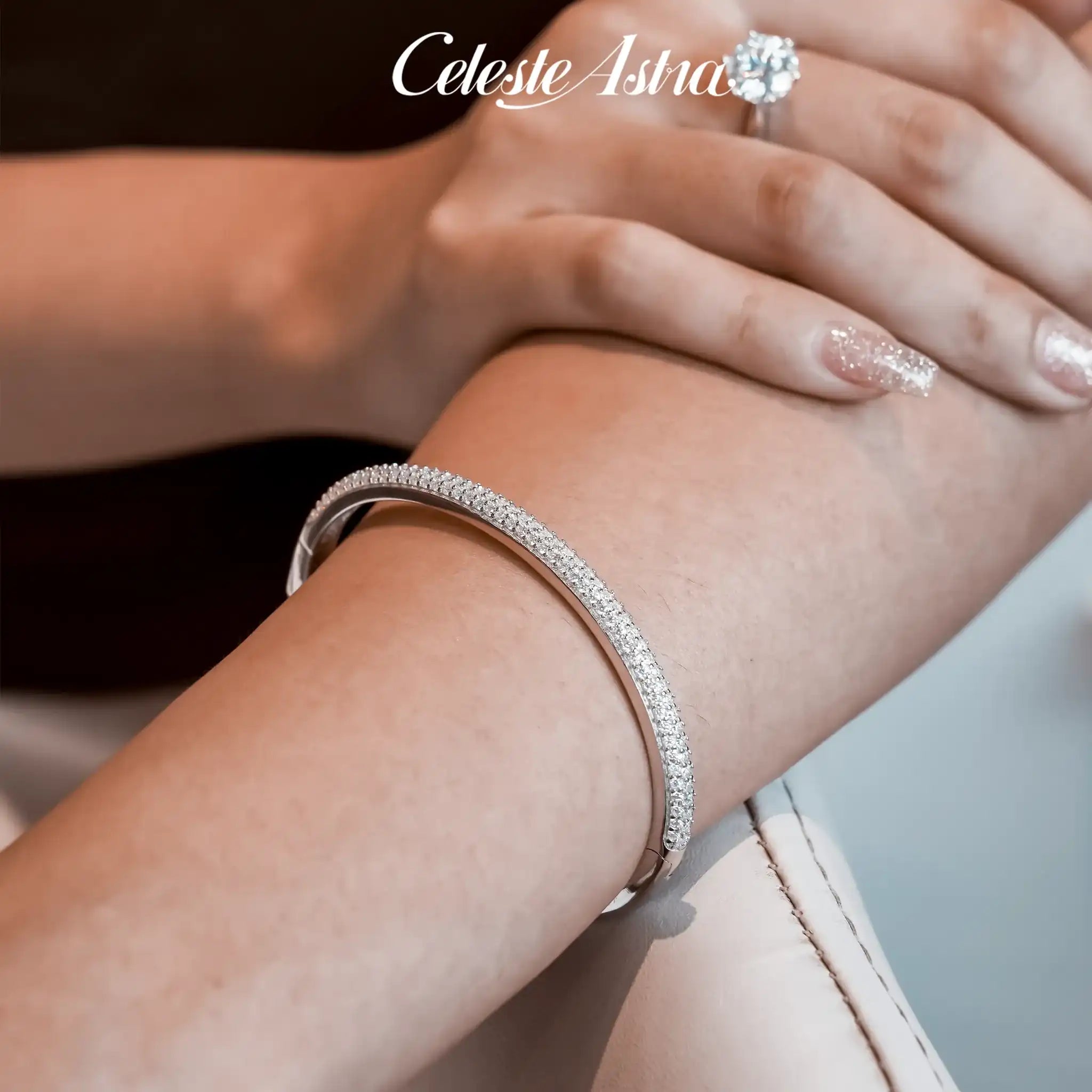 Commitment-Moissanite-Sterling-Silver-Bangle-B1