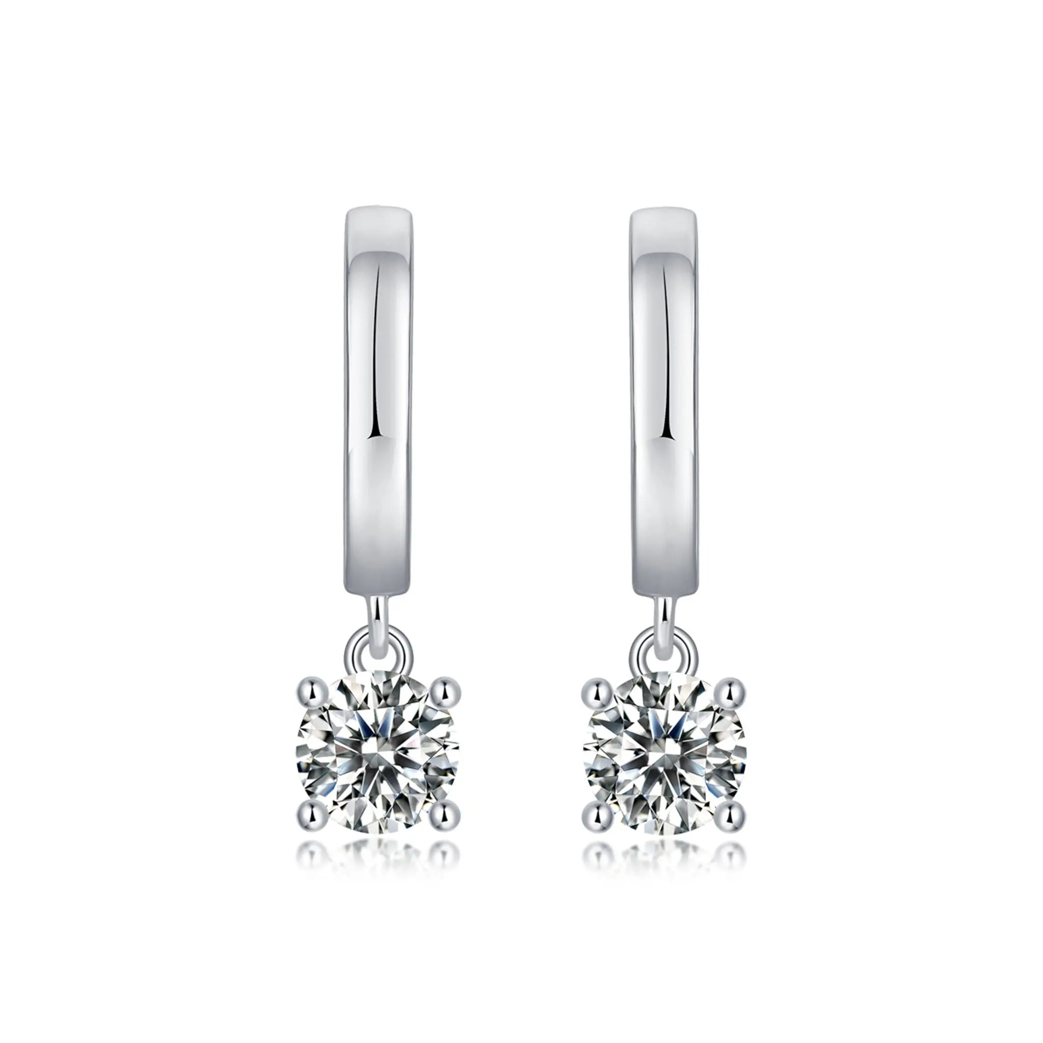 Crystal Grace-Moissanite Sterling Silver Earrings-E18