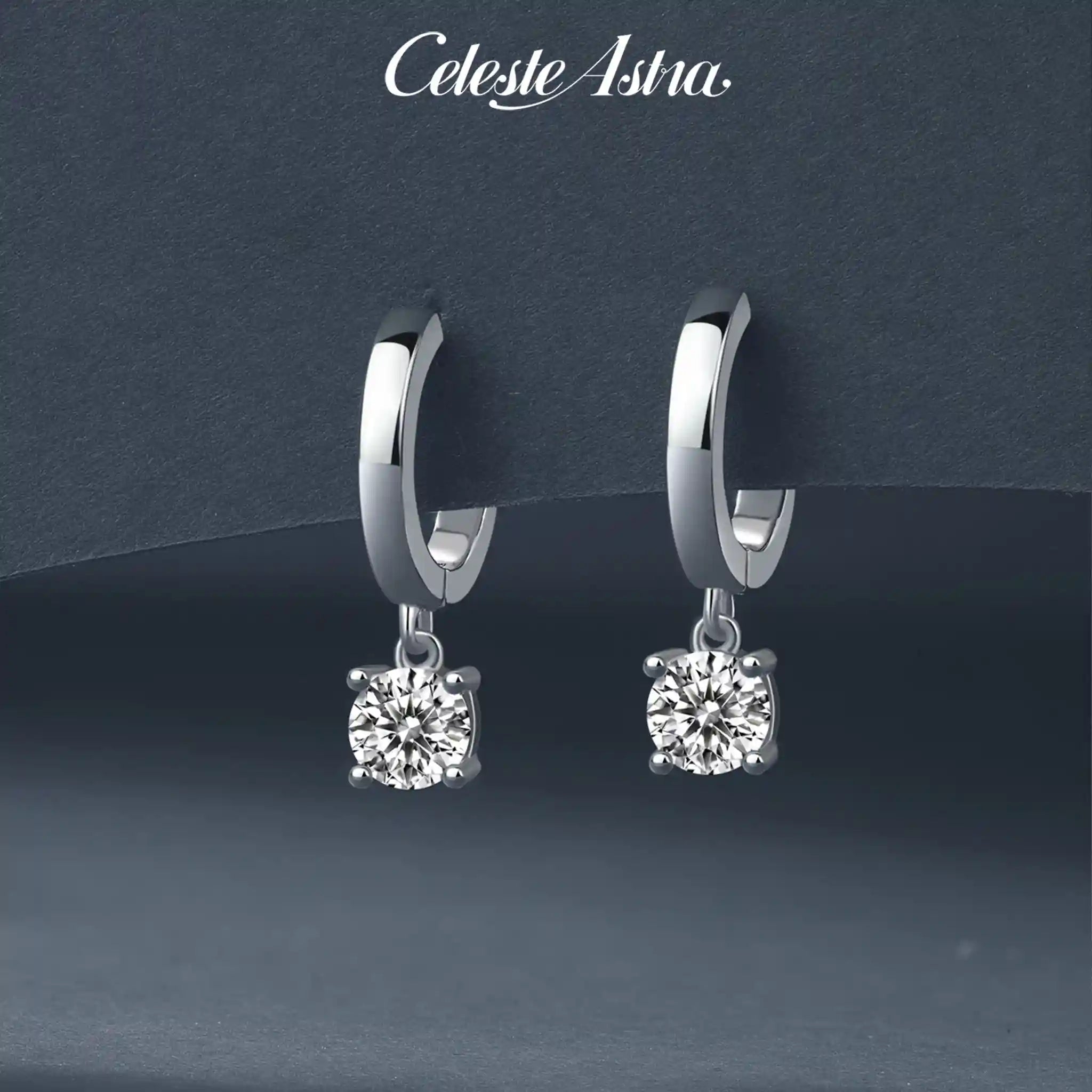 Crystal Grace-Moissanite Sterling Silver Earrings-E18