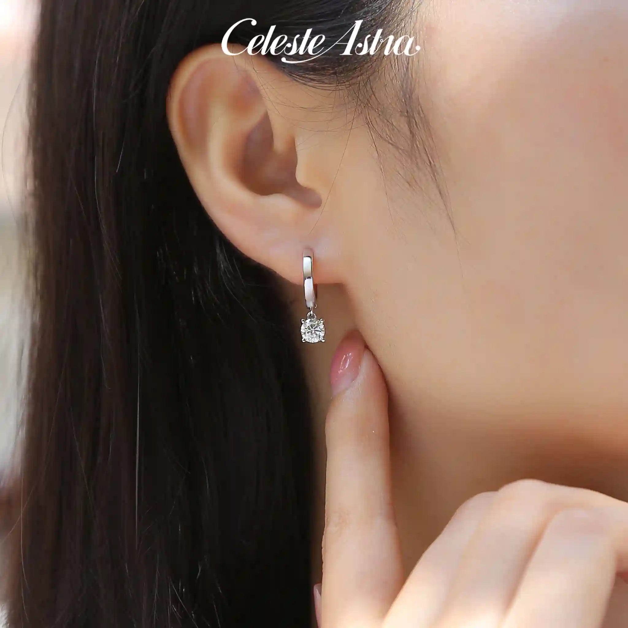 Crystal Grace-Moissanite Sterling Silver Earrings-E18