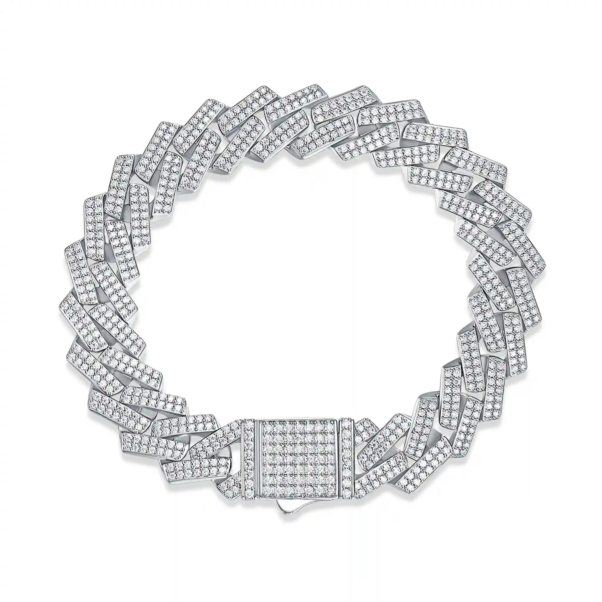 CubanLink-Moissanite-Sterling-Silver-Cuban-Bracelet-B6
