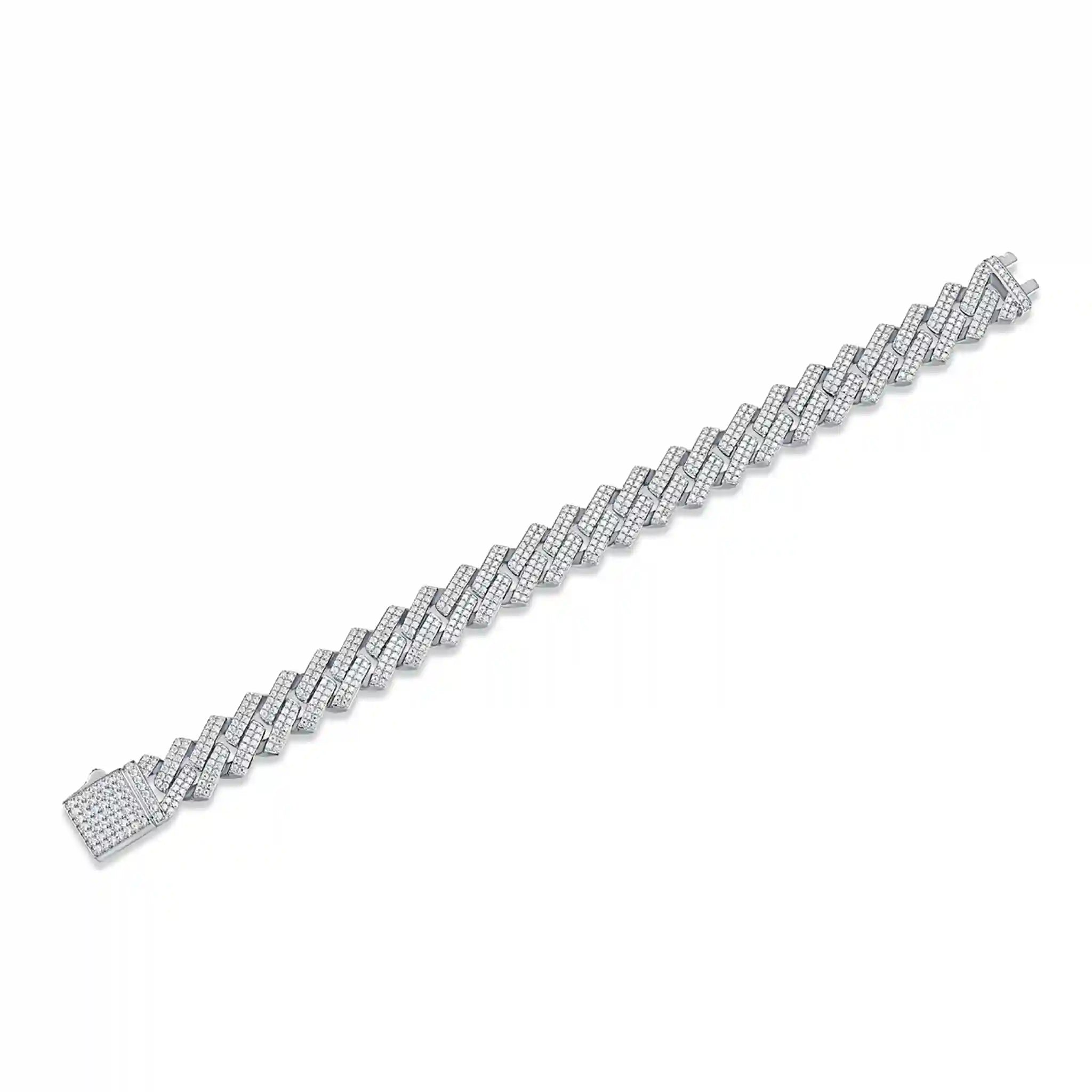 CubanLink-Moissanite-Sterling-Silver-Cuban-Bracelet-B6