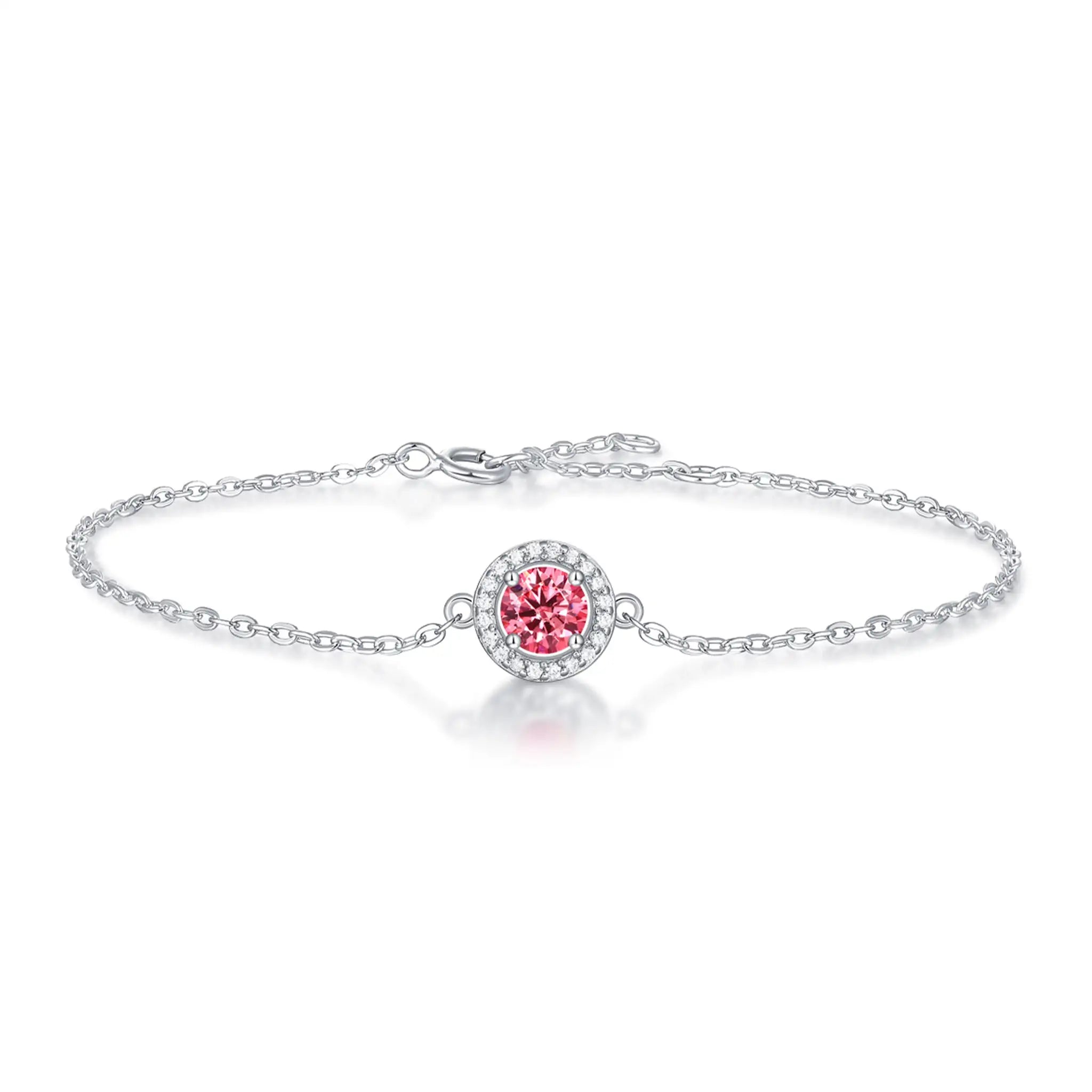 Eternal Circle-Moissanite Sterling Silver Bracelet-B14
