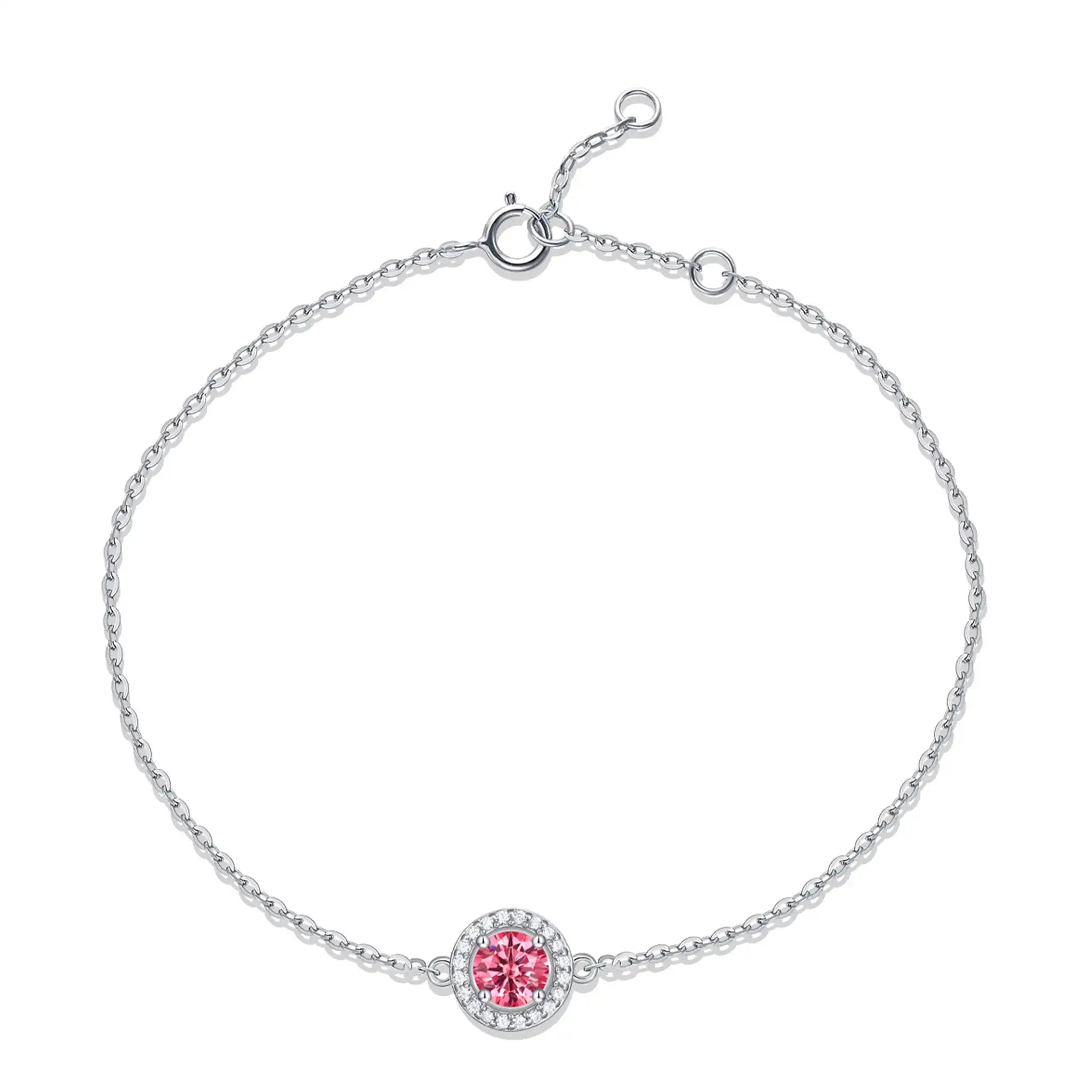 Eternal Circle-Moissanite Sterling Silver Bracelet-B14
