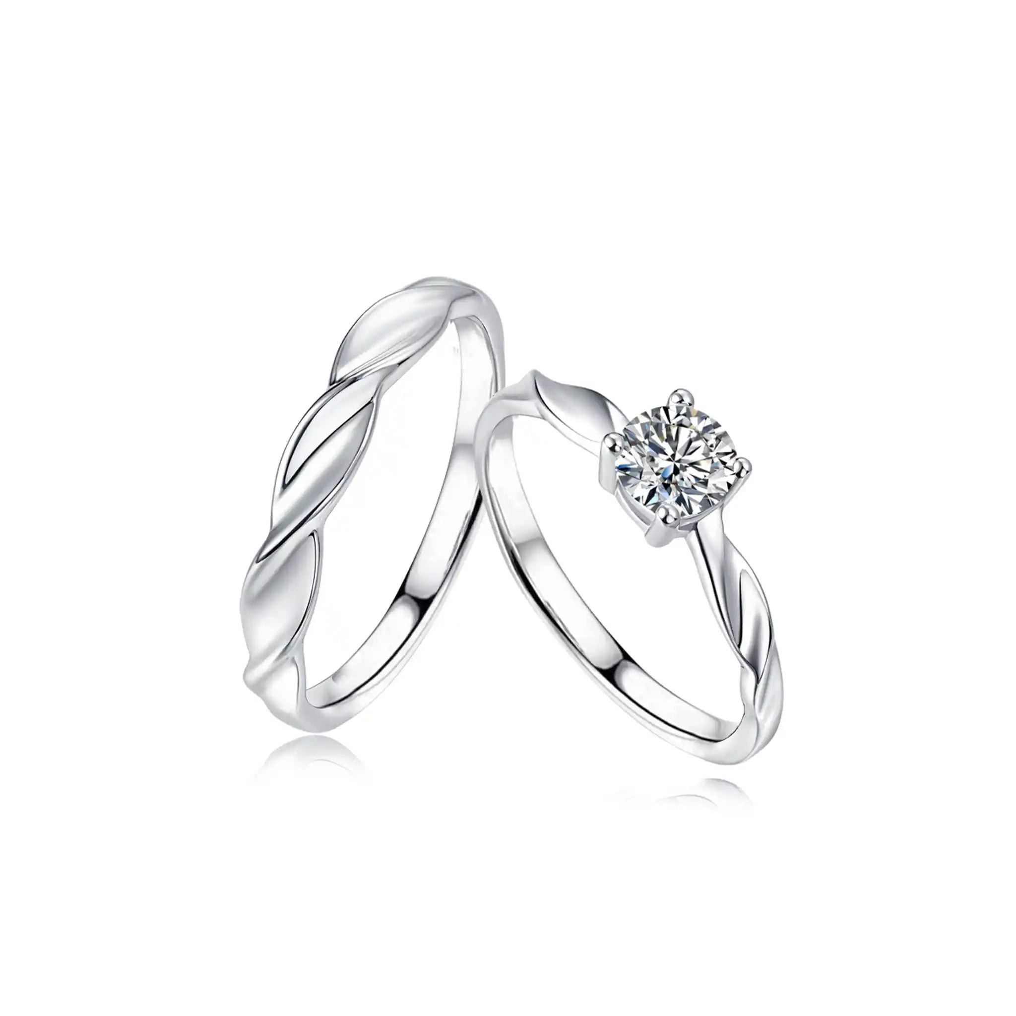 Eternal Twist Moissanite Sterling Silver Rings-R66
