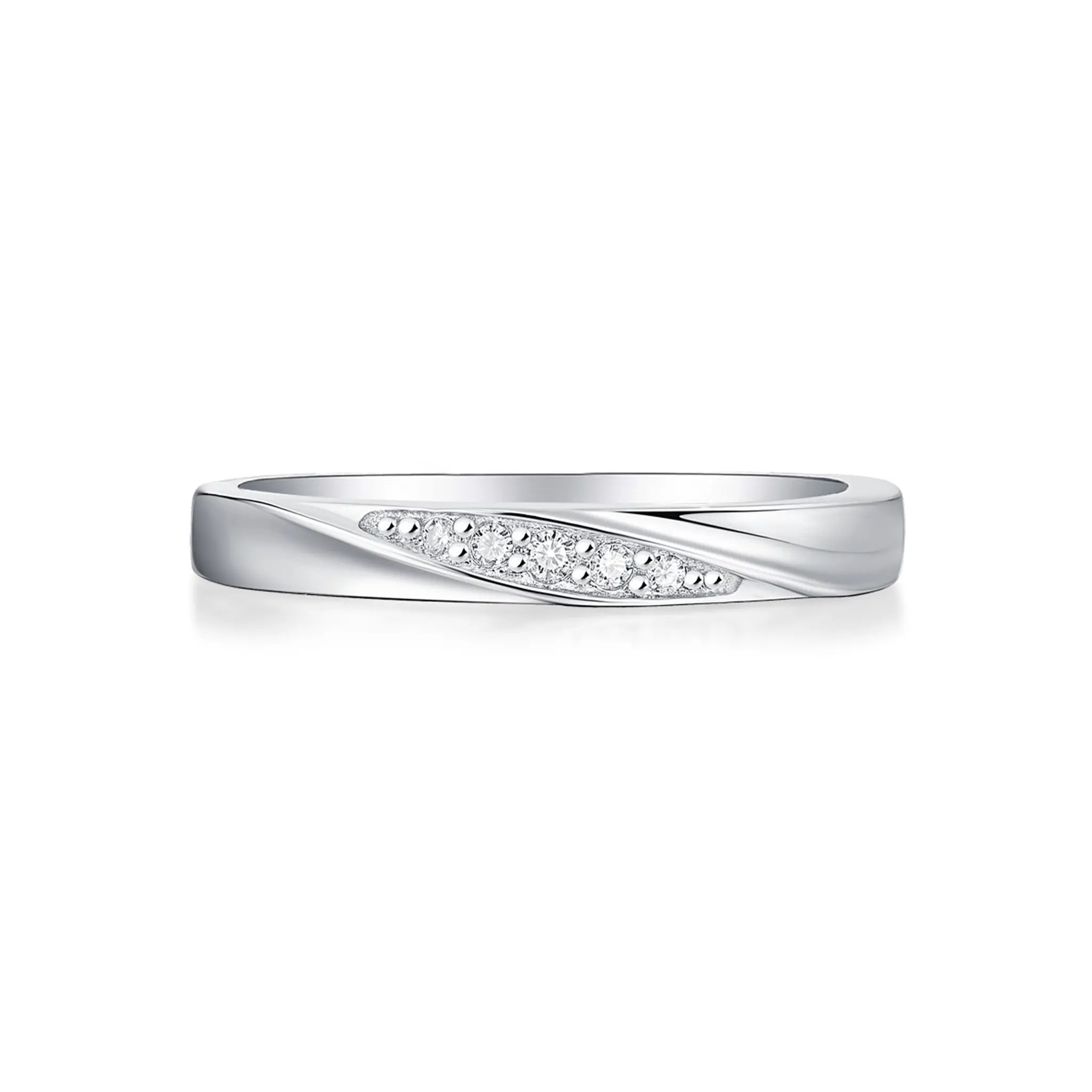 Harmonious Duo Moissanite Sterling Silver Rings-R65
