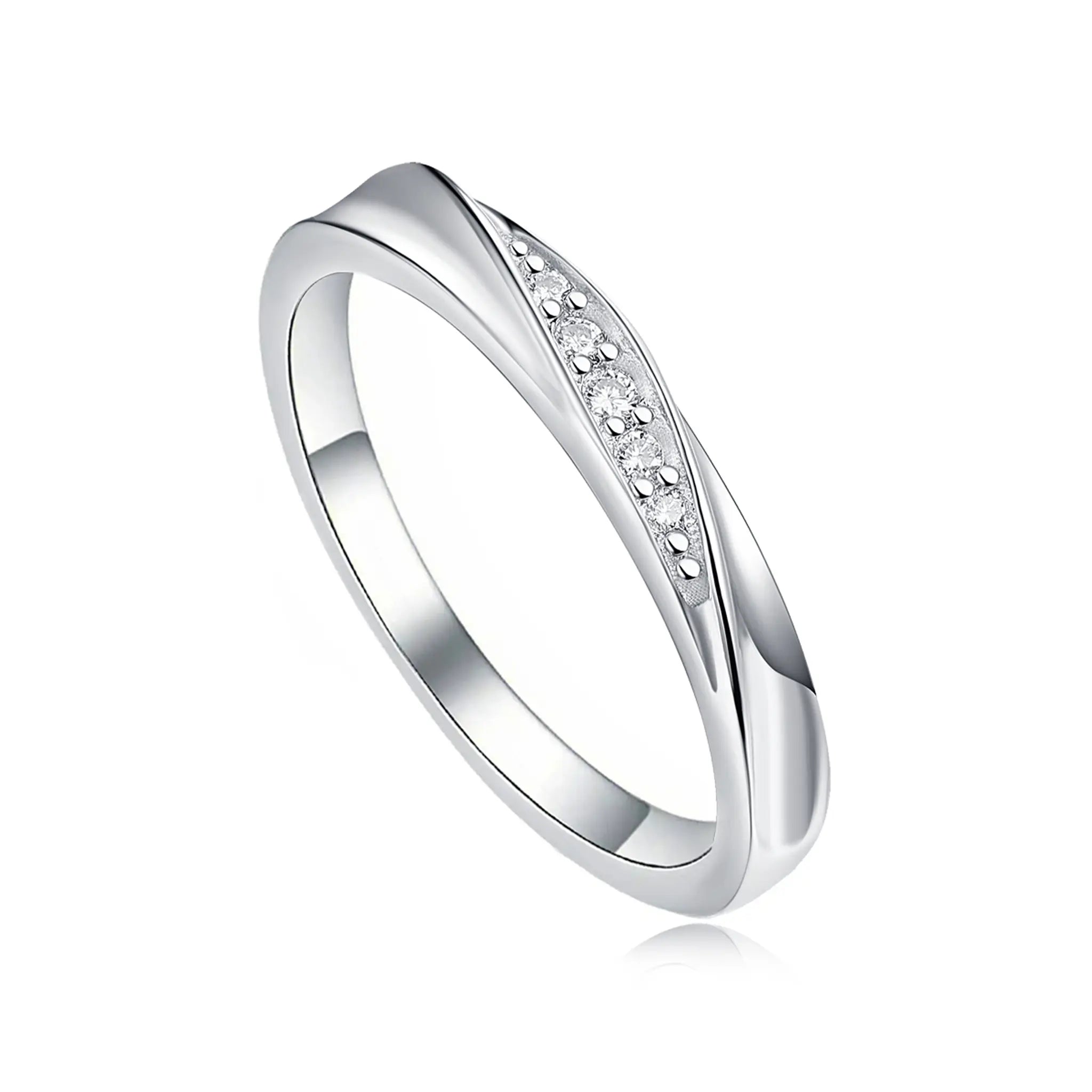 Harmonious Duo Moissanite Sterling Silver Rings-R65