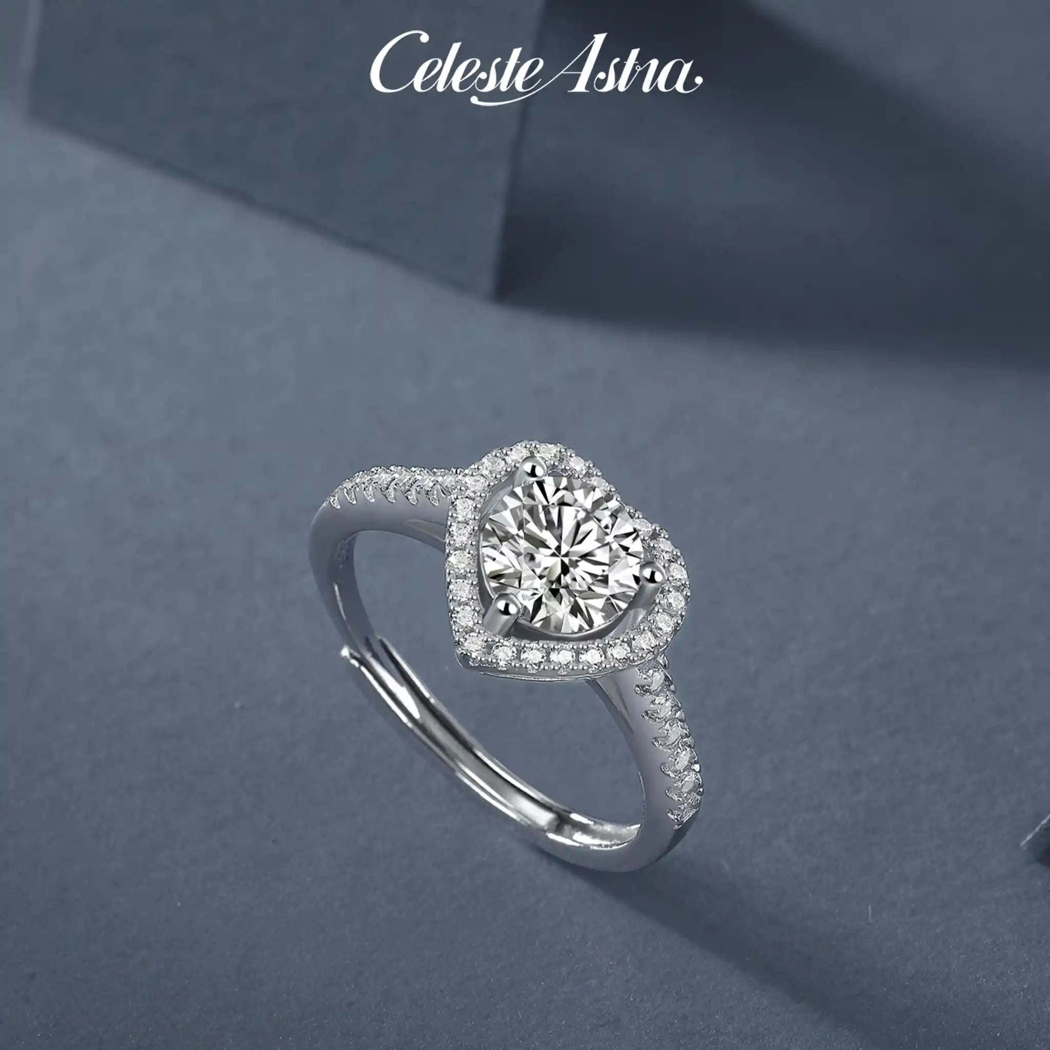 Heart Beat-Moissanite Sterling Silver Ring-R2