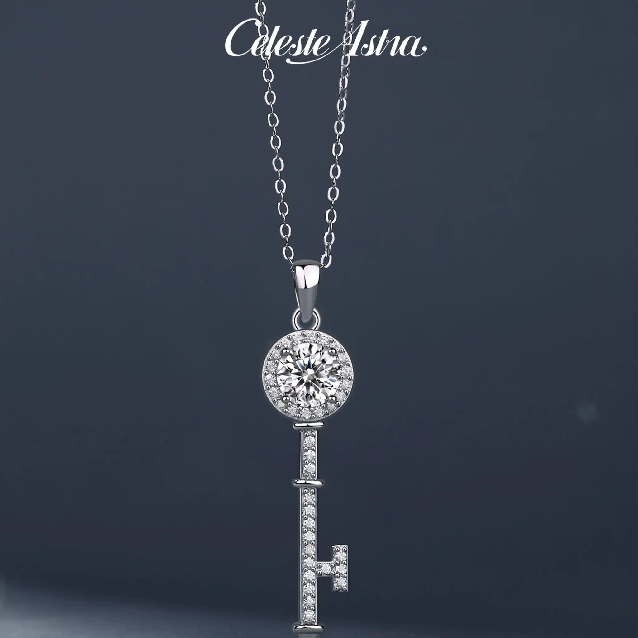 Heart-Key-Moissanite-Sterling-Silver-Necklace-N27