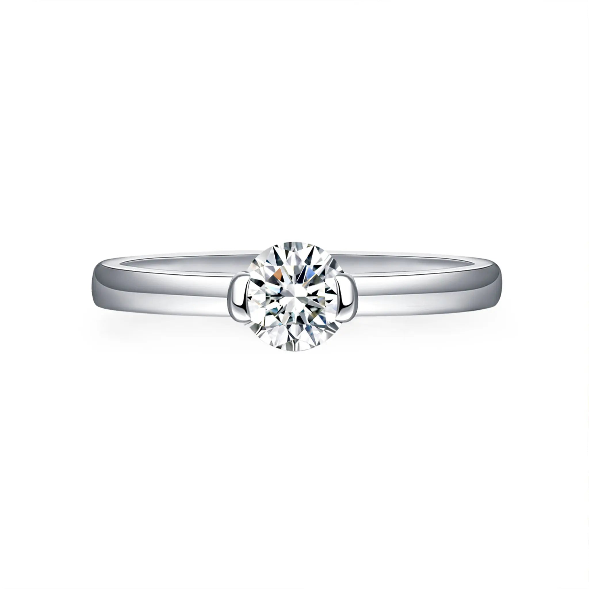 Luminous Simplicity Moissanite Sterling Silver Rings-R70