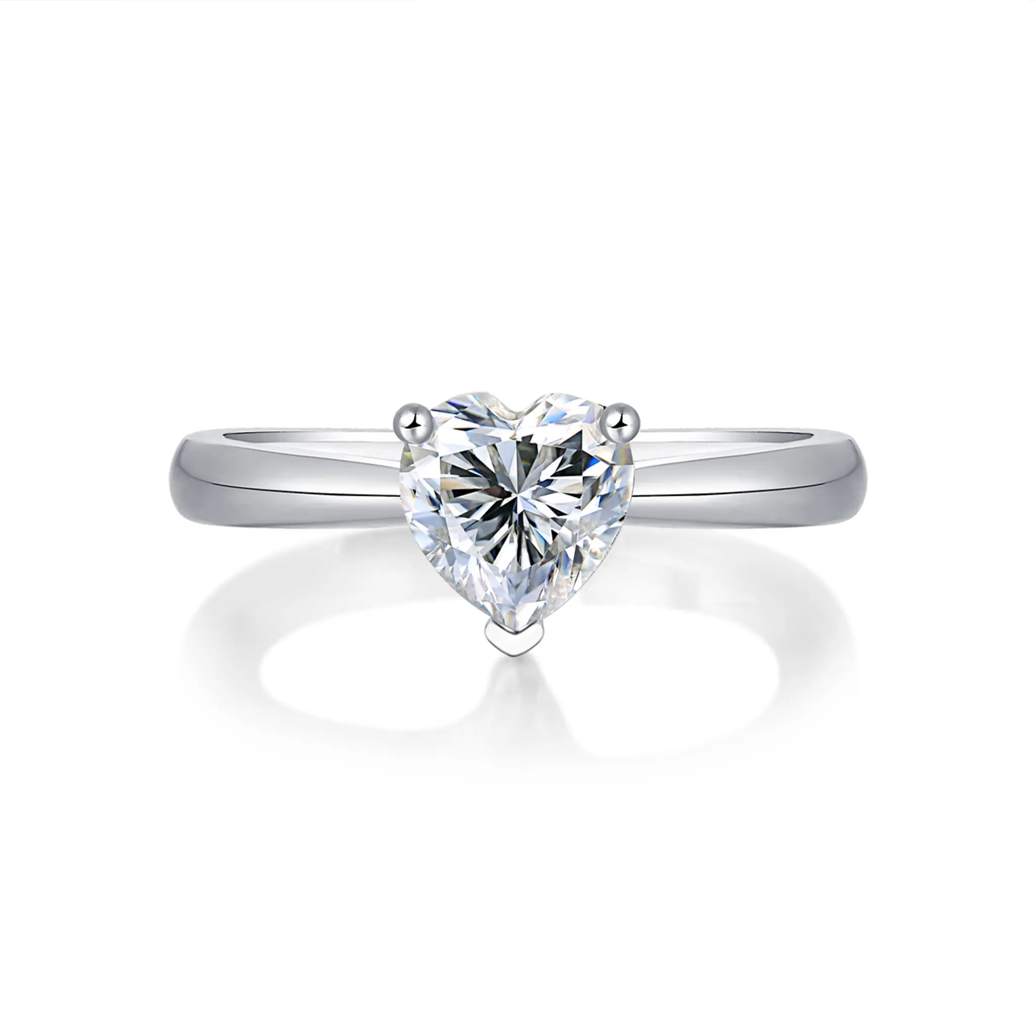 Heart Whisper Moissanite Sterling Silver Rings-R68