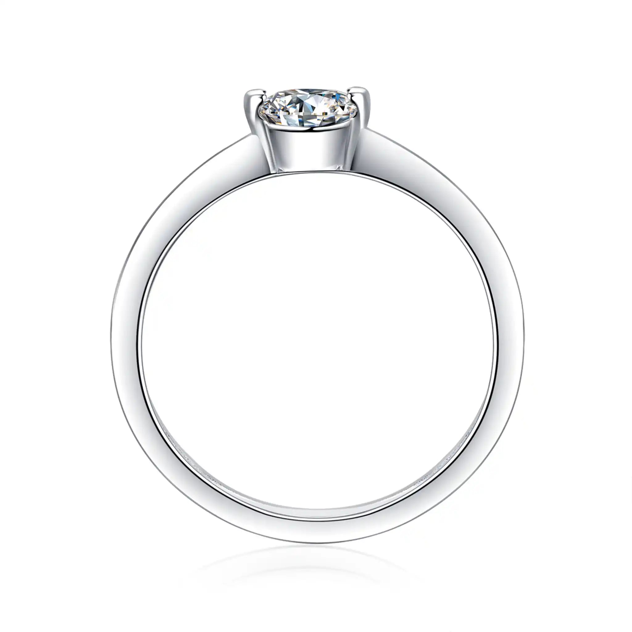 Luminous Simplicity Moissanite Sterling Silver Rings-R70