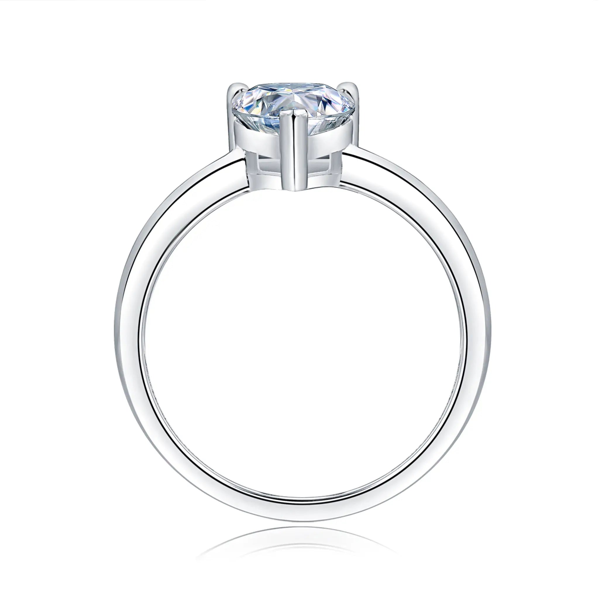 Heart Whisper Moissanite Sterling Silver Rings-R68