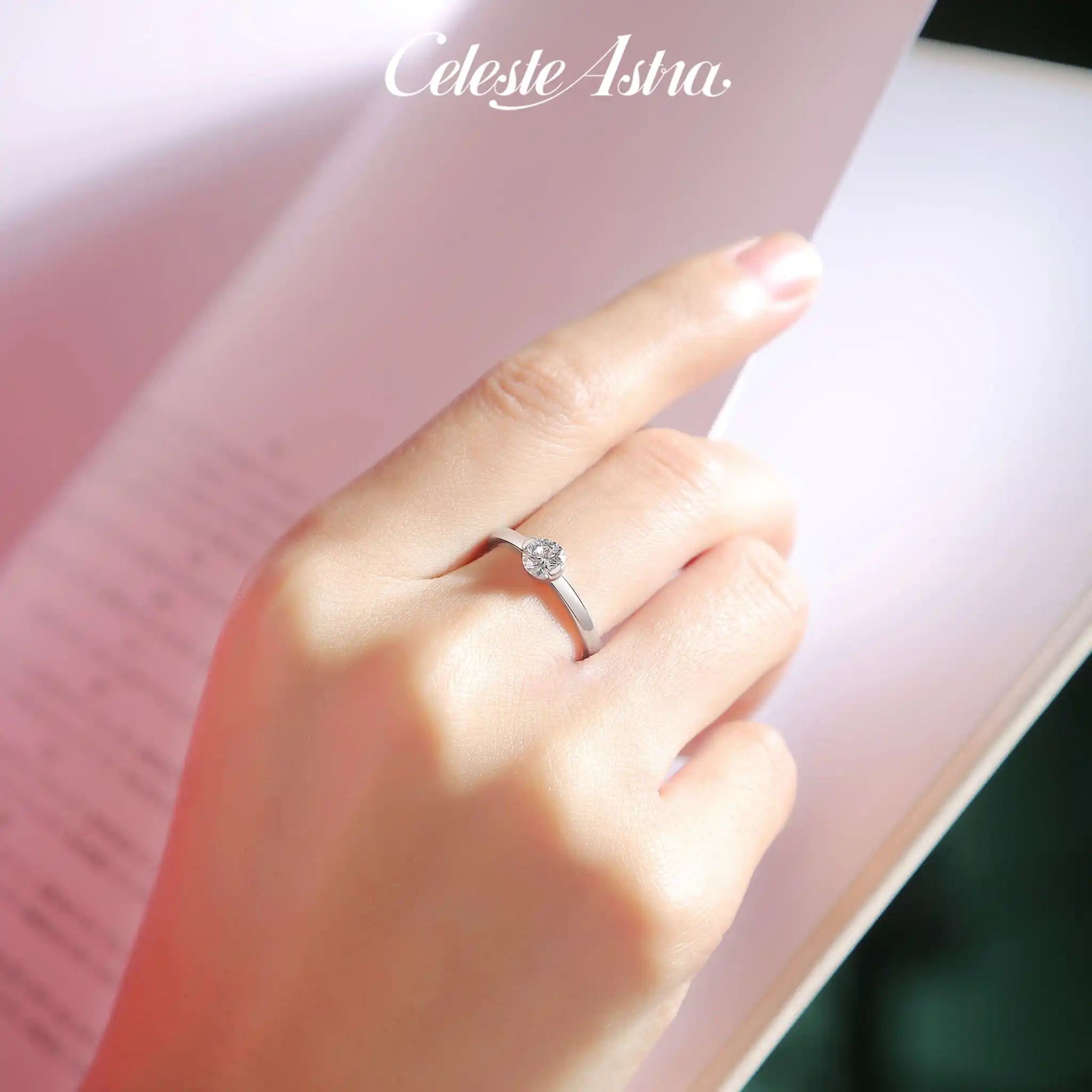Luminous Simplicity Moissanite Sterling Silver Rings-R70
