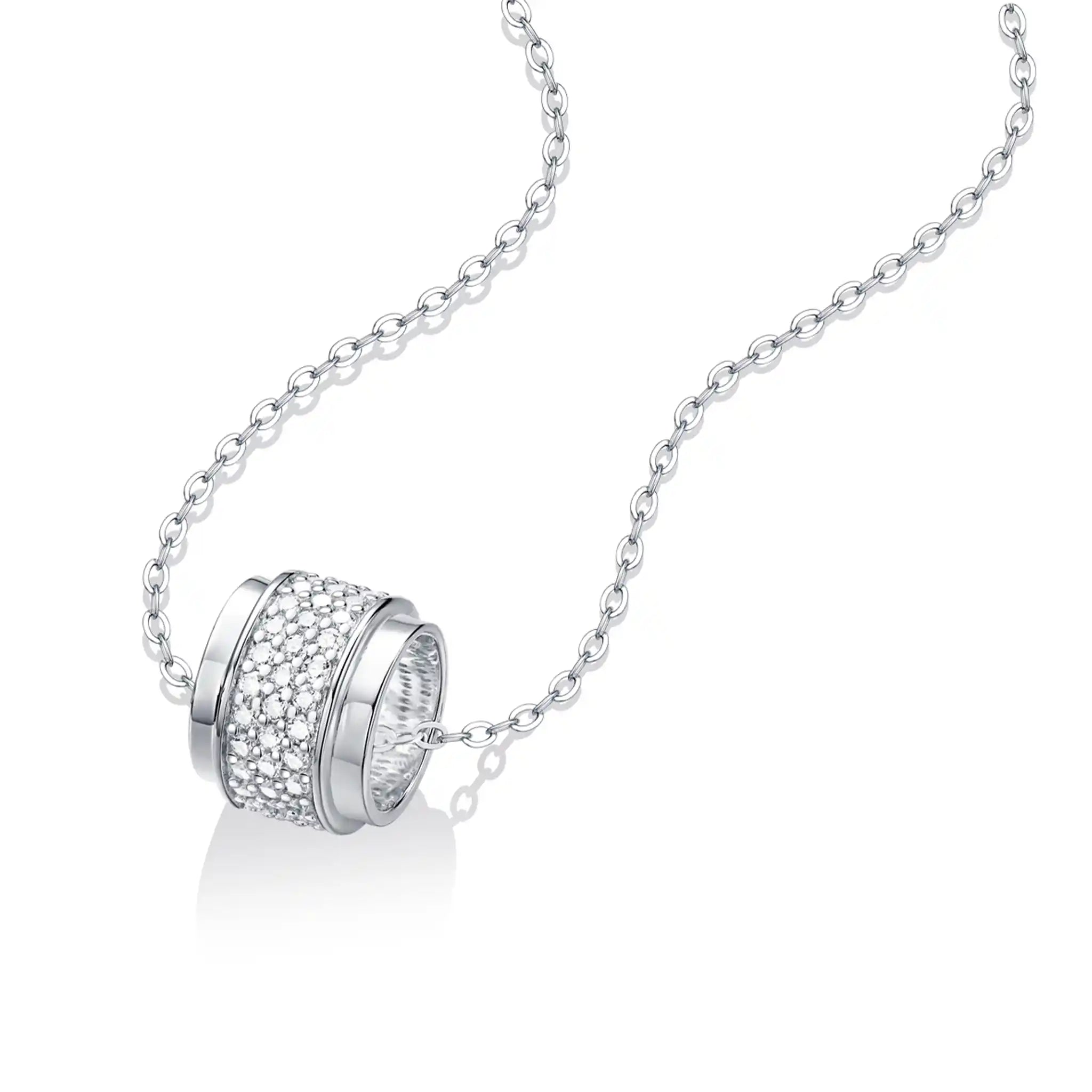 Heartflow Moissanite Sterling Silver Necklace-N36