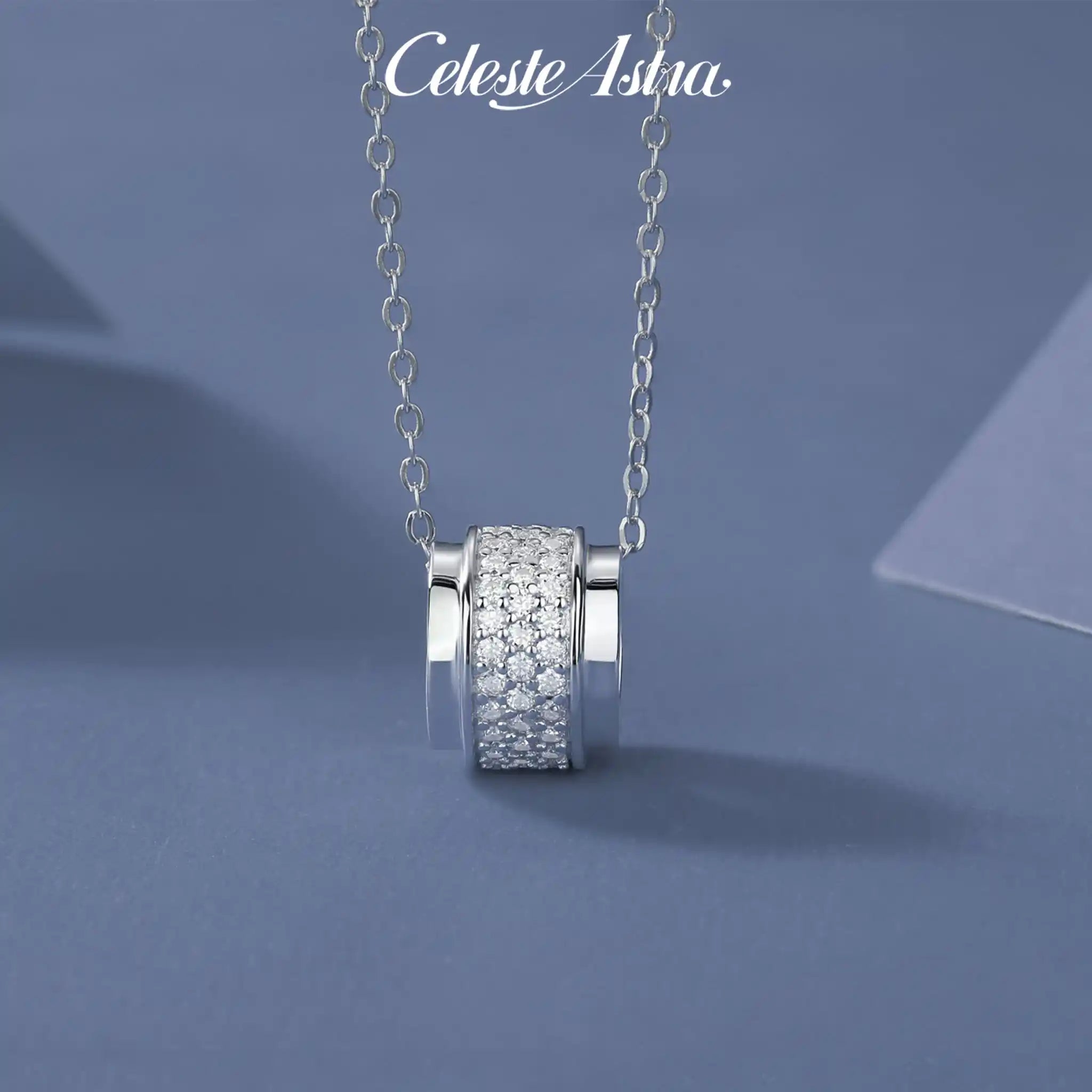 Heartflow Moissanite Sterling Silver Necklace-N36