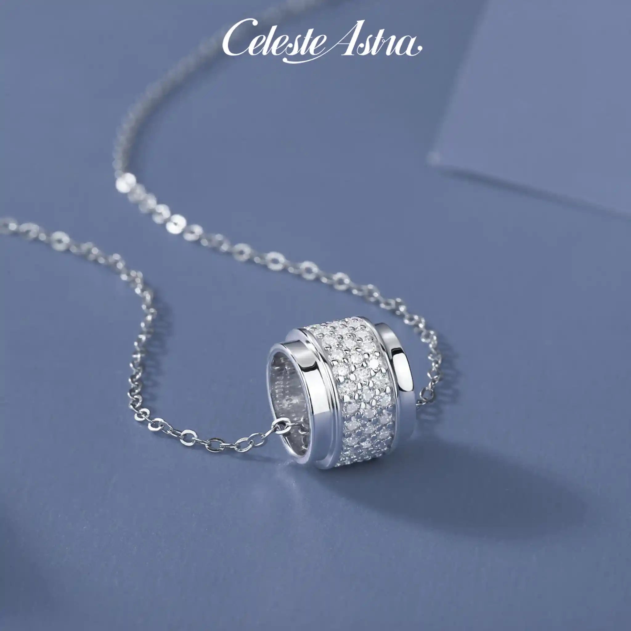 Heartflow Moissanite Sterling Silver Necklace-N36