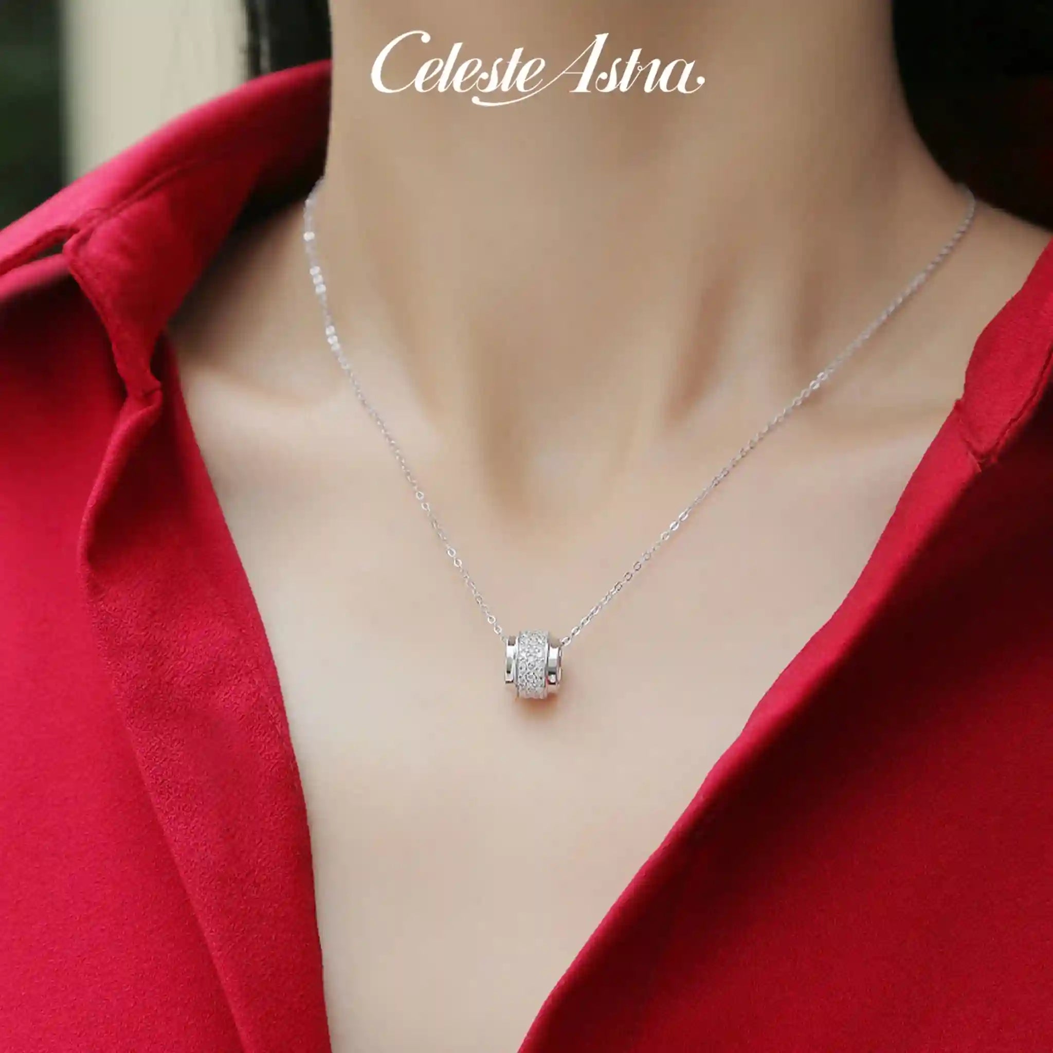 Heartflow Moissanite Sterling Silver Necklace-N36