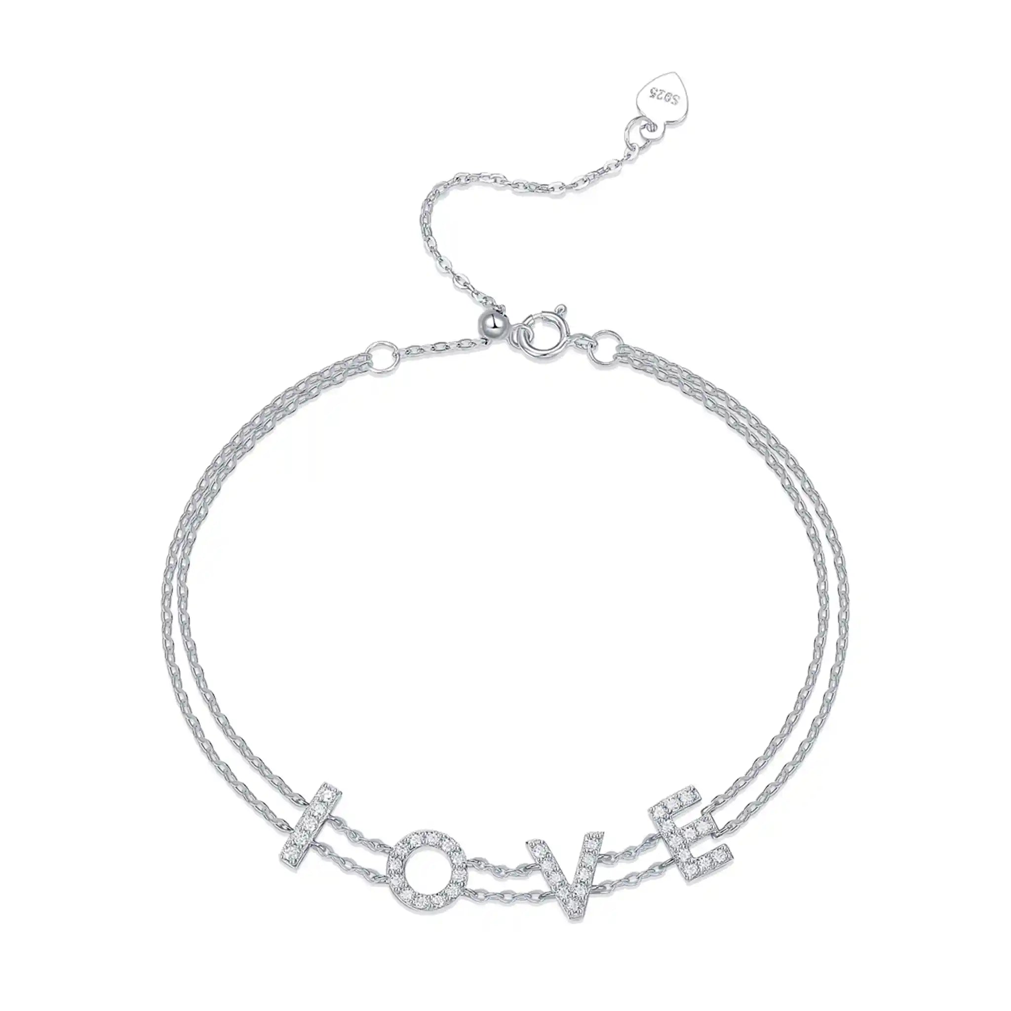 Love Harmony-Moissanite Sterling Silver Bracelet-B13