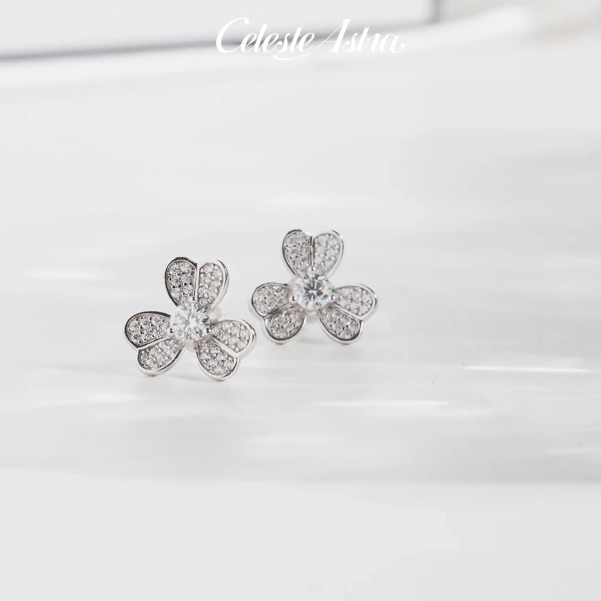 Lucky-Clover-Moissanite-Sterling-Silver-Earrings-E7