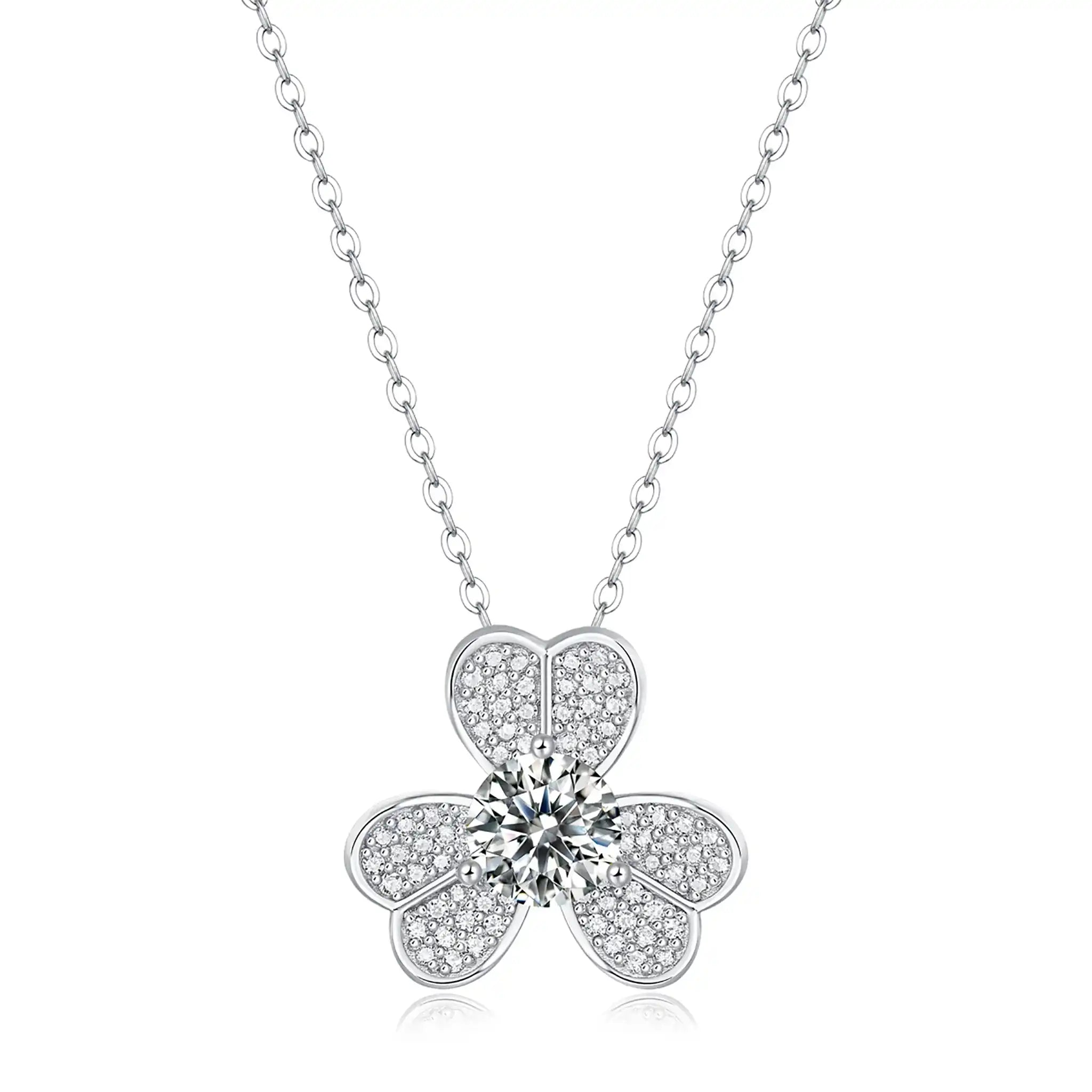Lucky-Clover-Moissanite-Sterling-Silver-Necklace-N21