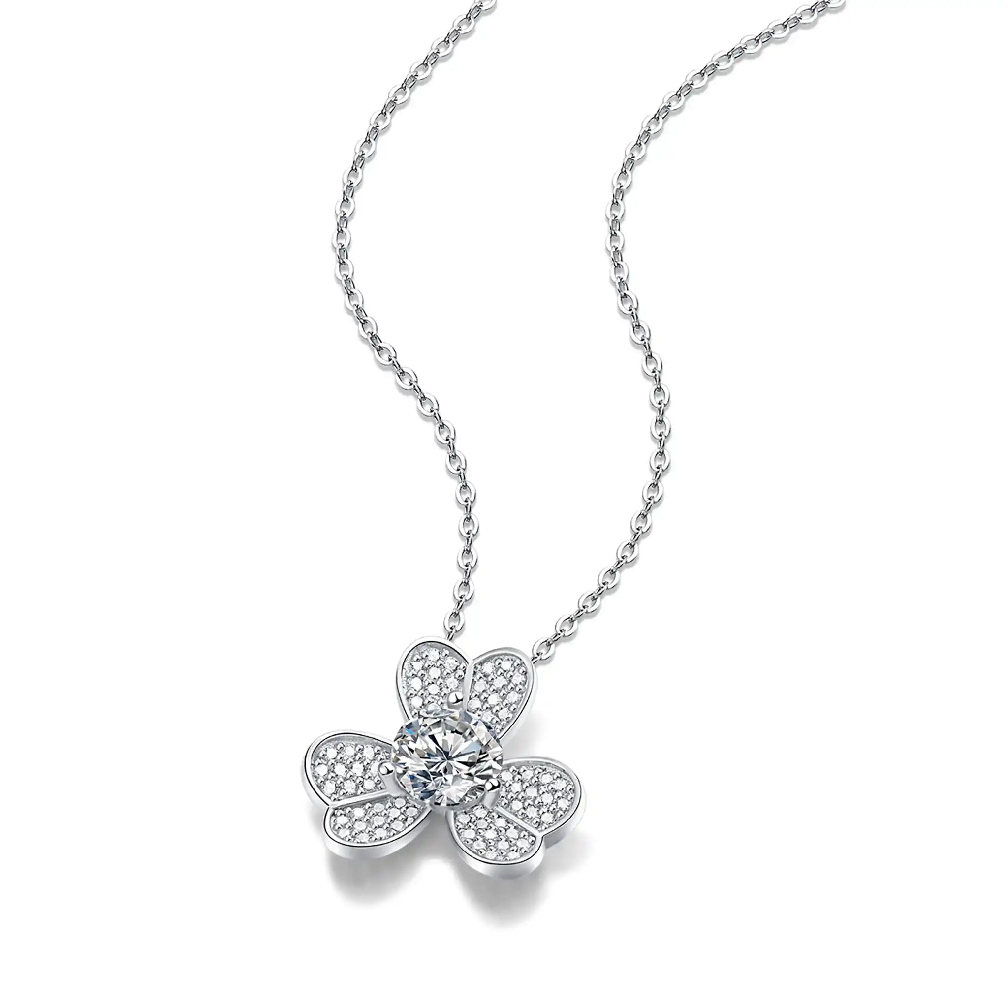Lucky-Clover-Moissanite-Sterling-Silver-Necklace-N21