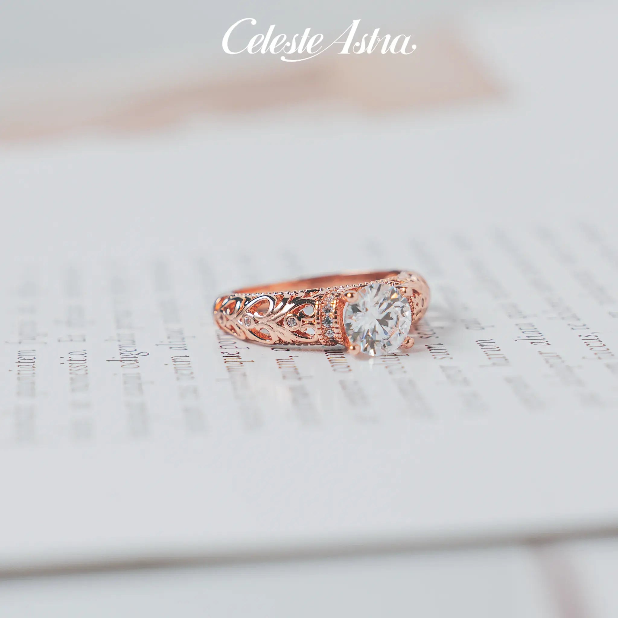 Baroque Lace-Moissanite-Sterling-Silver-Ring-R42