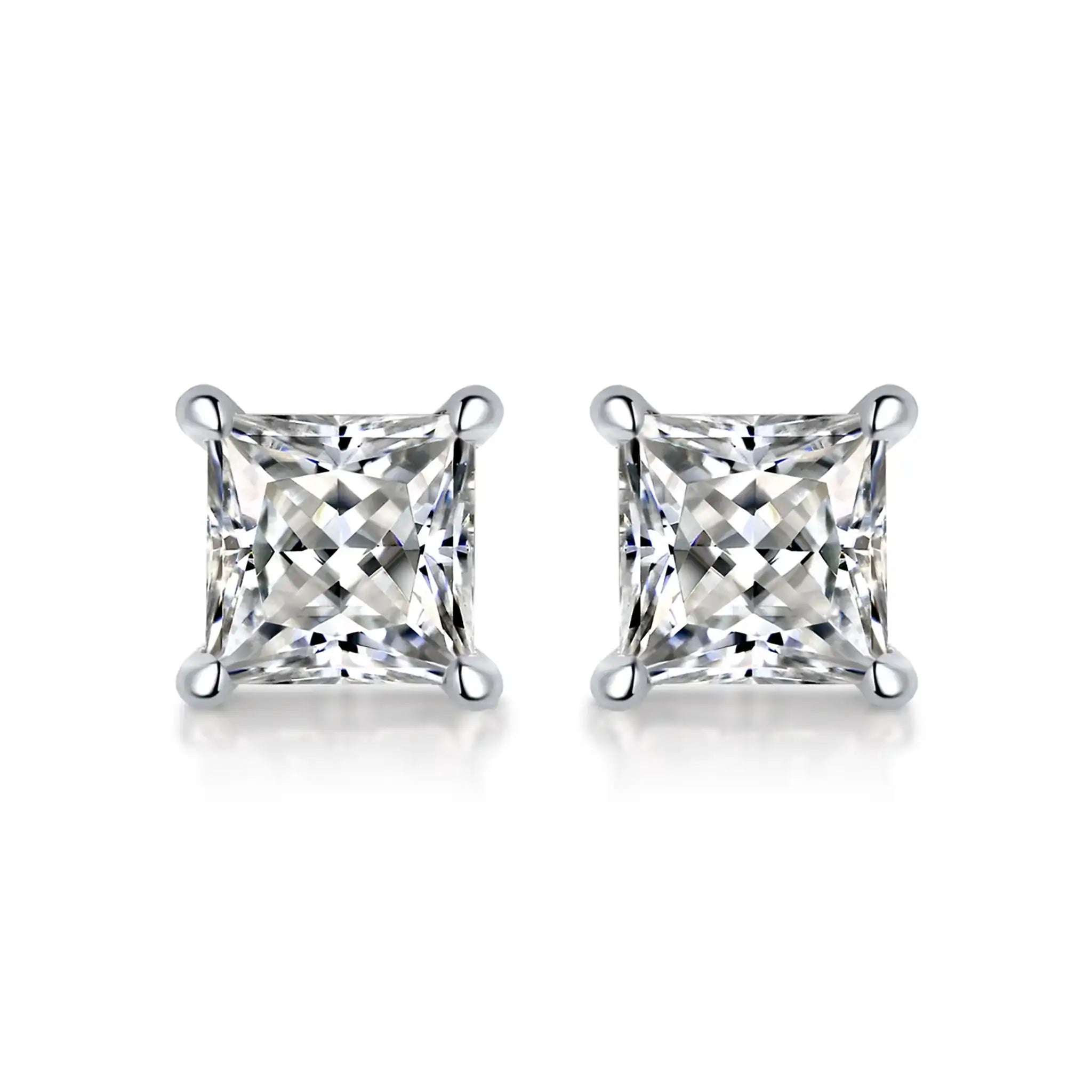Princess-Moissanite-Sterling-Silver-Earrings-E5