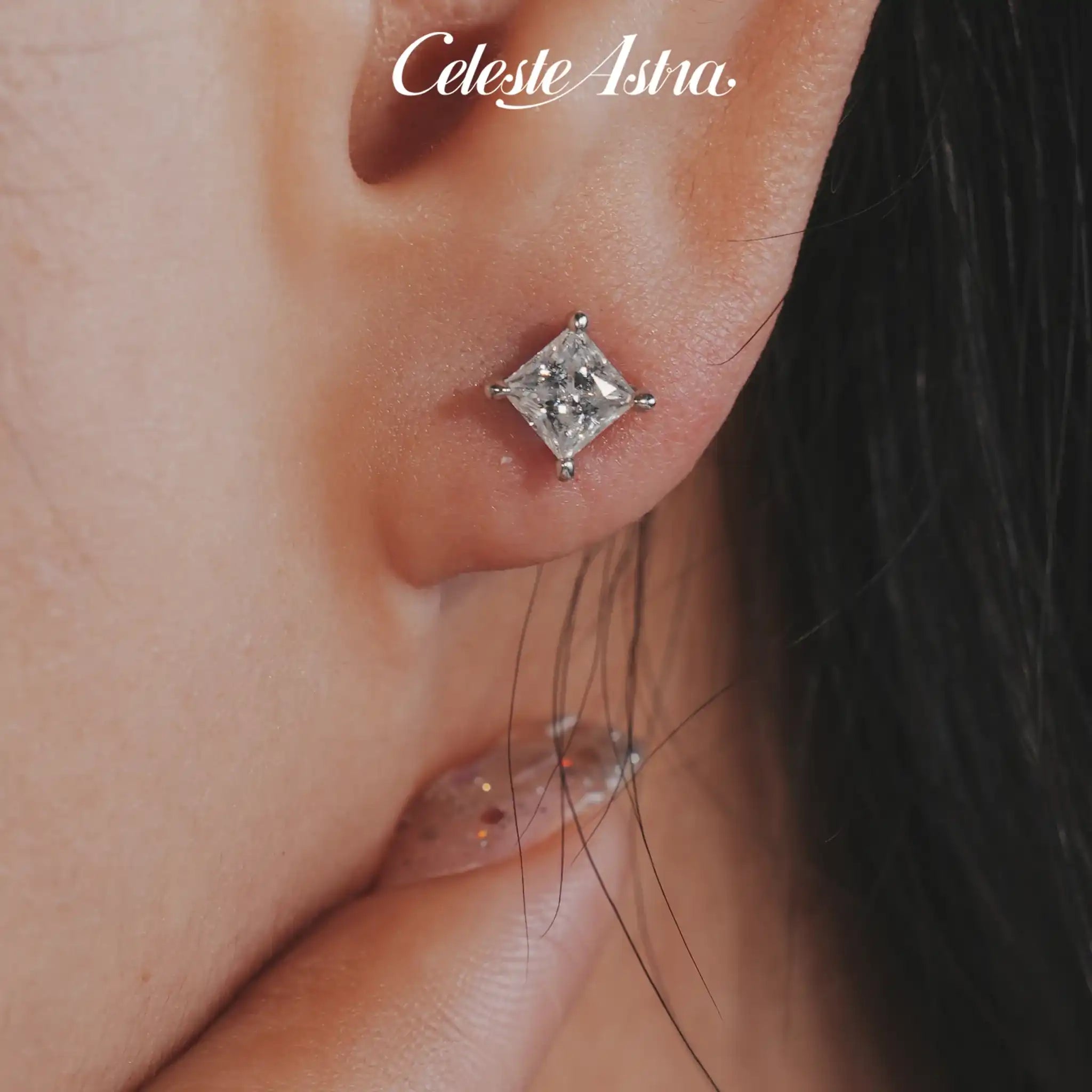 Princess-Moissanite-Sterling-Silver-Earrings-E5