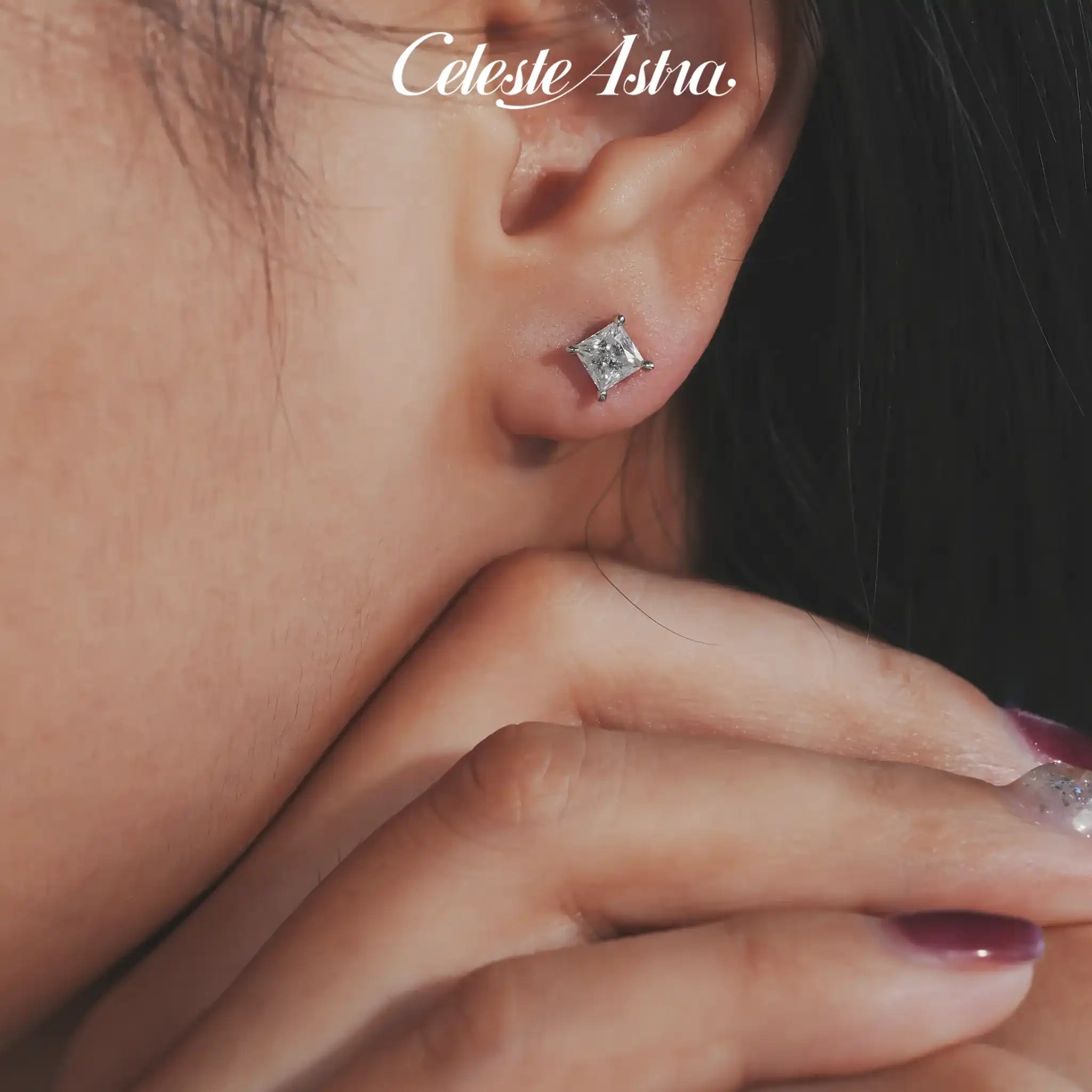 Princess-Moissanite-Sterling-Silver-Earrings-E5