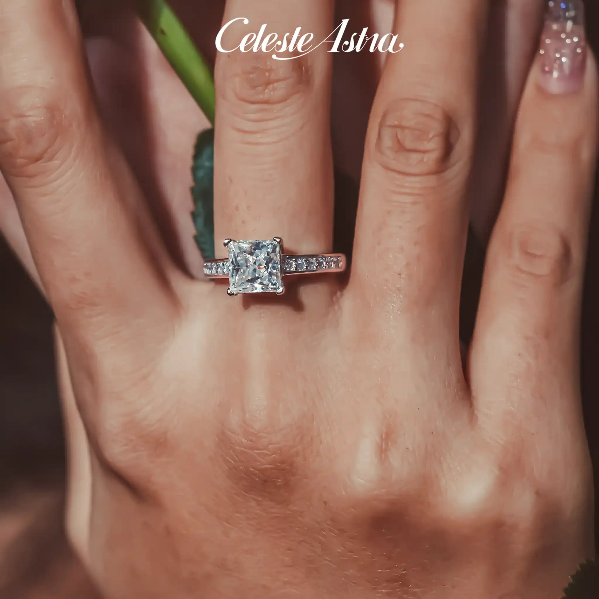 Princess-Moissanite-Sterling-Silver-Ring-R18