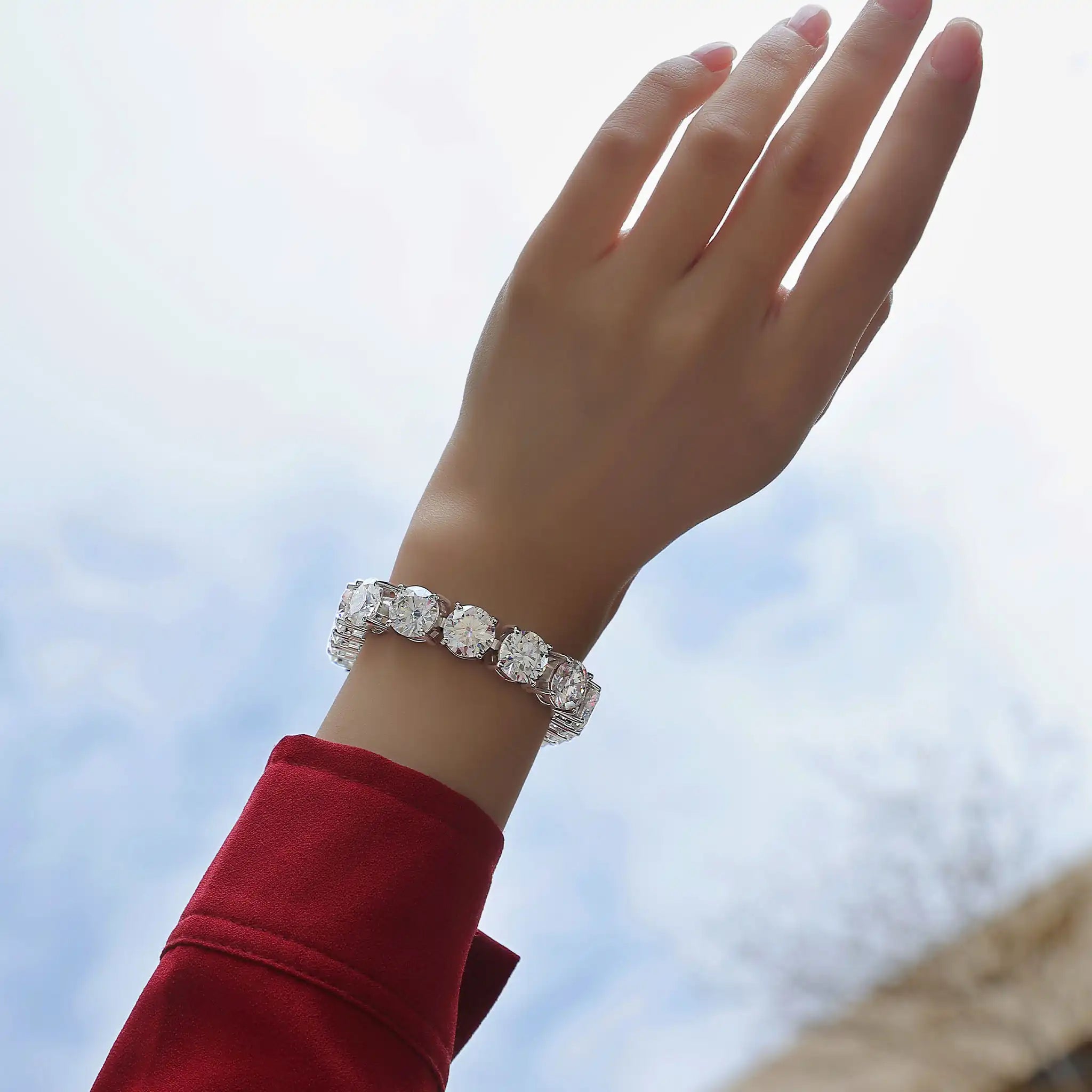 Radiance-Moissanite Sterling Silver Bracelet-B11