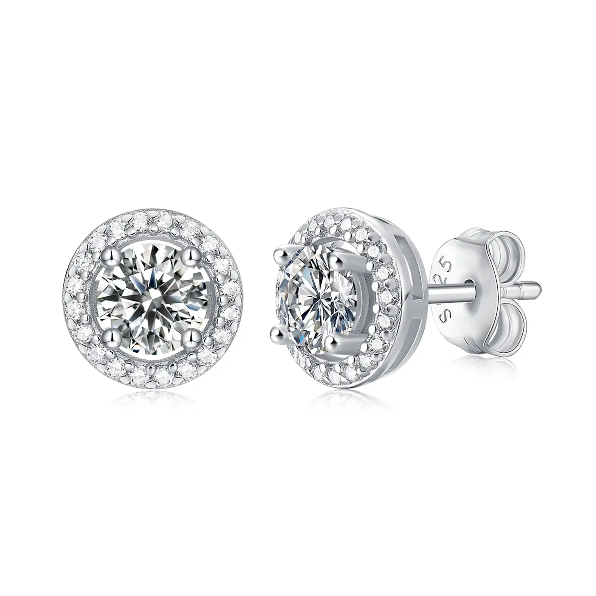 Round-Halo-Moissanite-Sterling-Silver-Earrings-E8