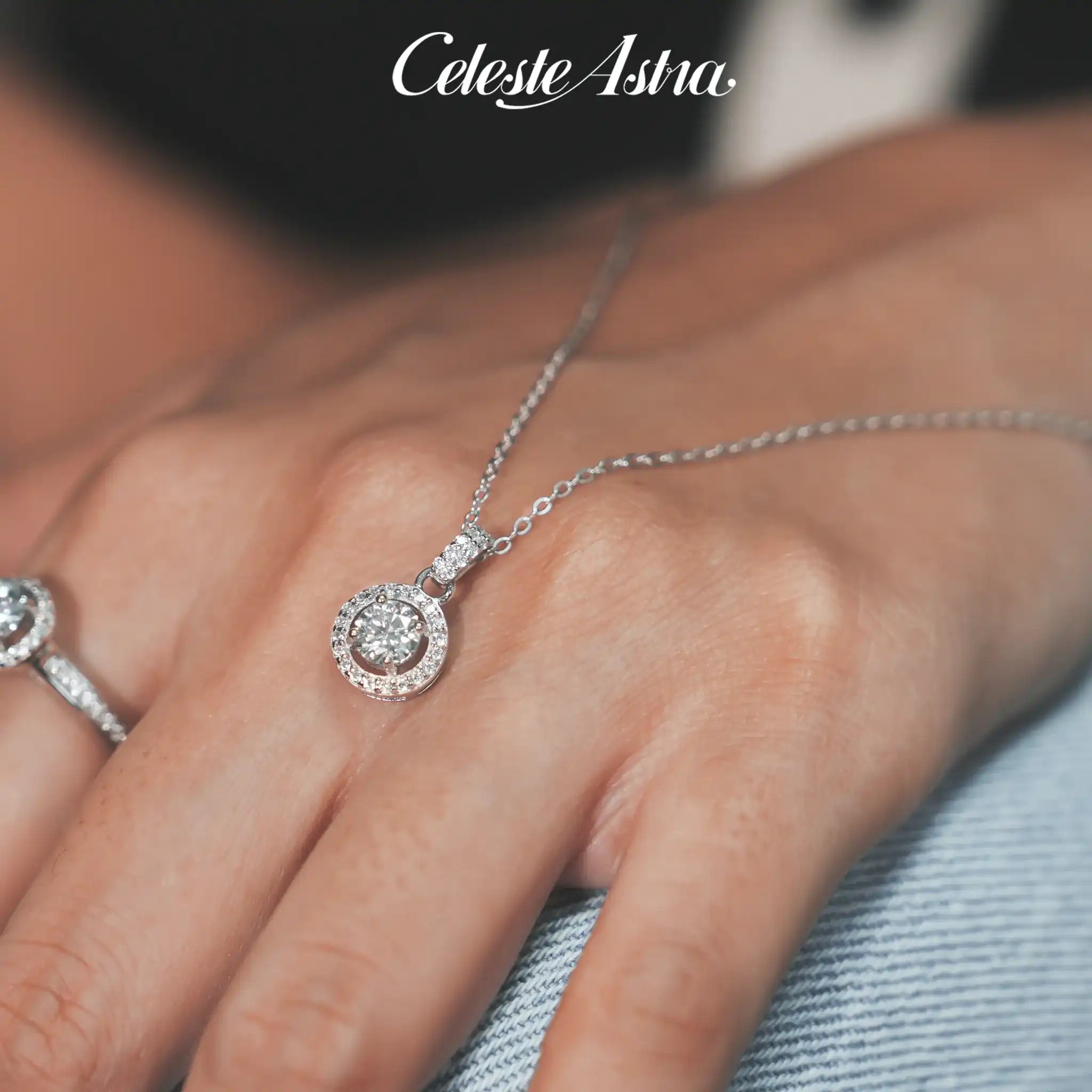Round-Halo-Moissanite-Sterling-Silver-Necklace-N15