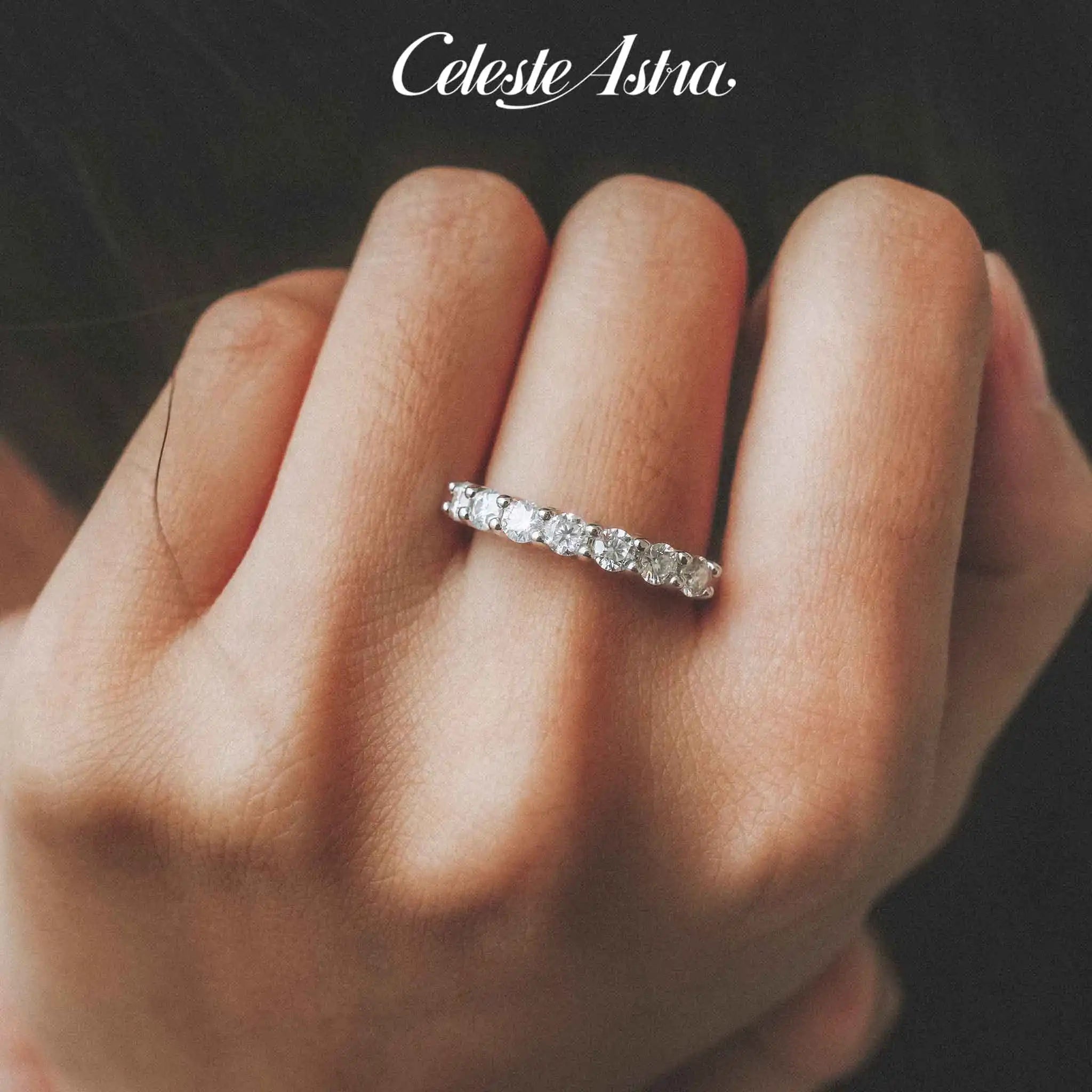 Seven-Princess-Moissanite-Sterling-Silver-Ring-R44