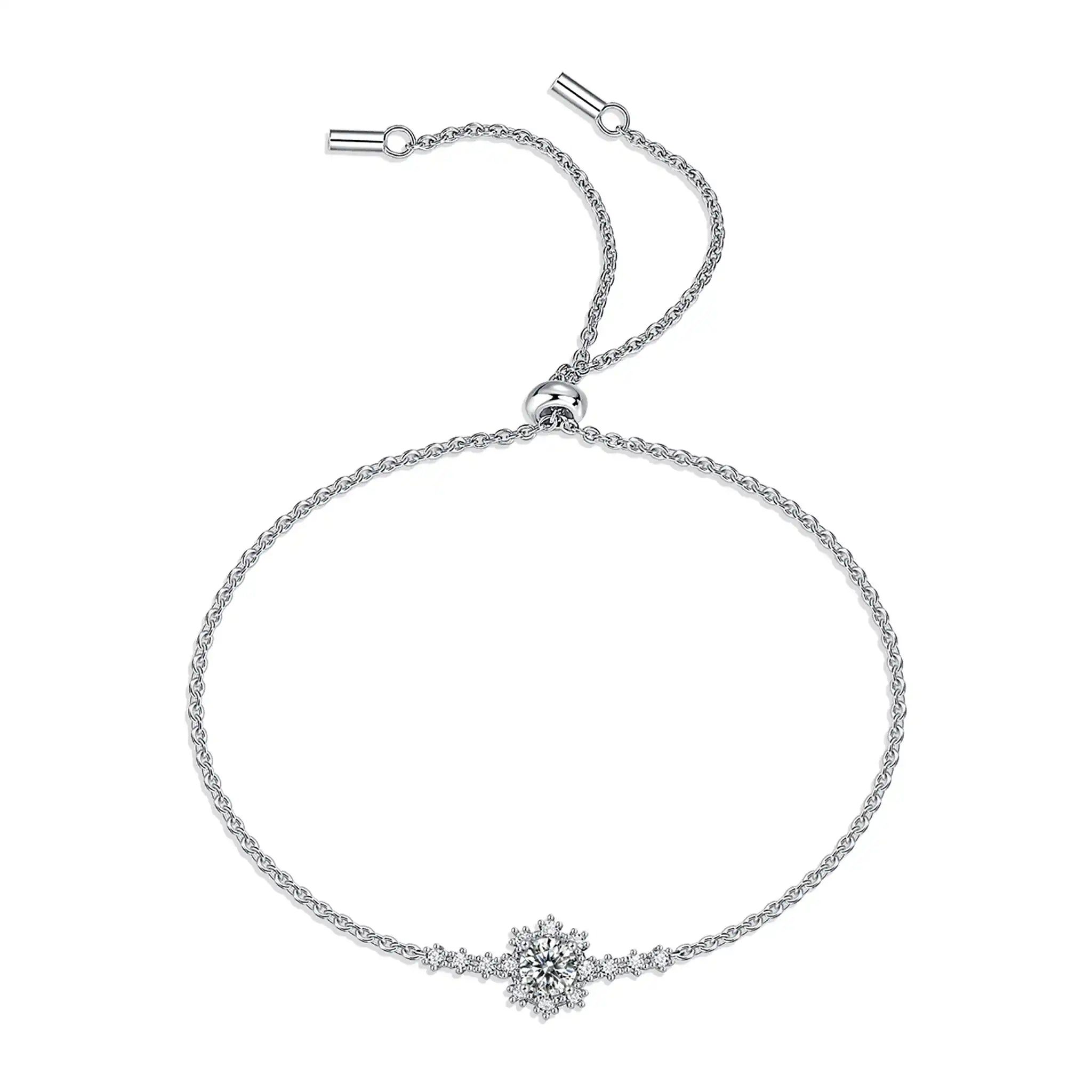 Snowflake-Moissanite-Sterling-Silver-Bracelet-B7