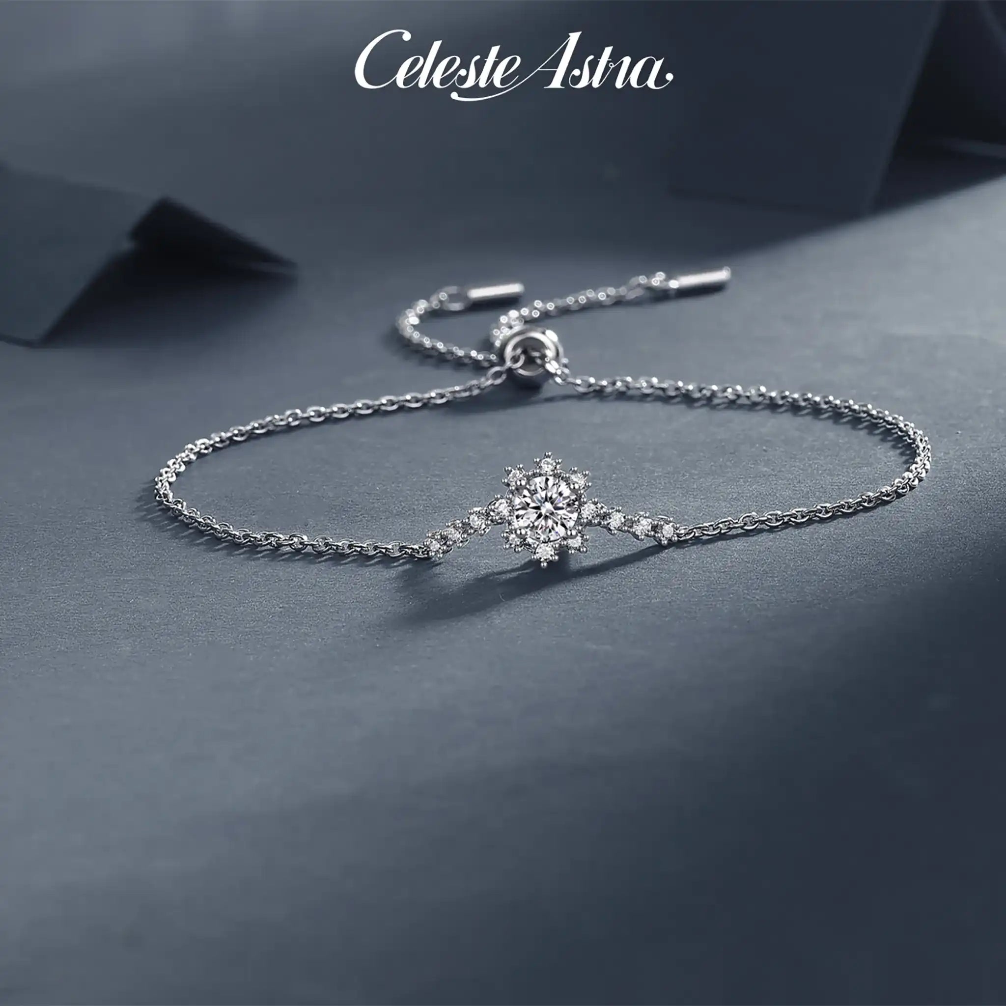 Snowflake-Moissanite-Sterling-Silver-Bracelet-B7