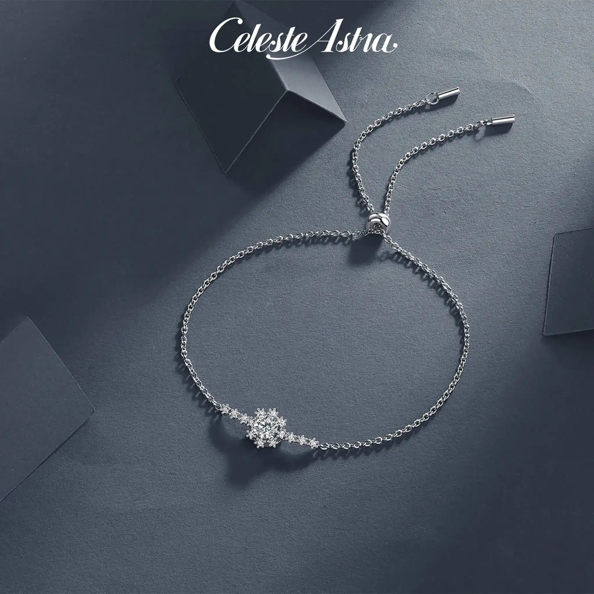 Snowflake-Moissanite-Sterling-Silver-Bracelet-B7