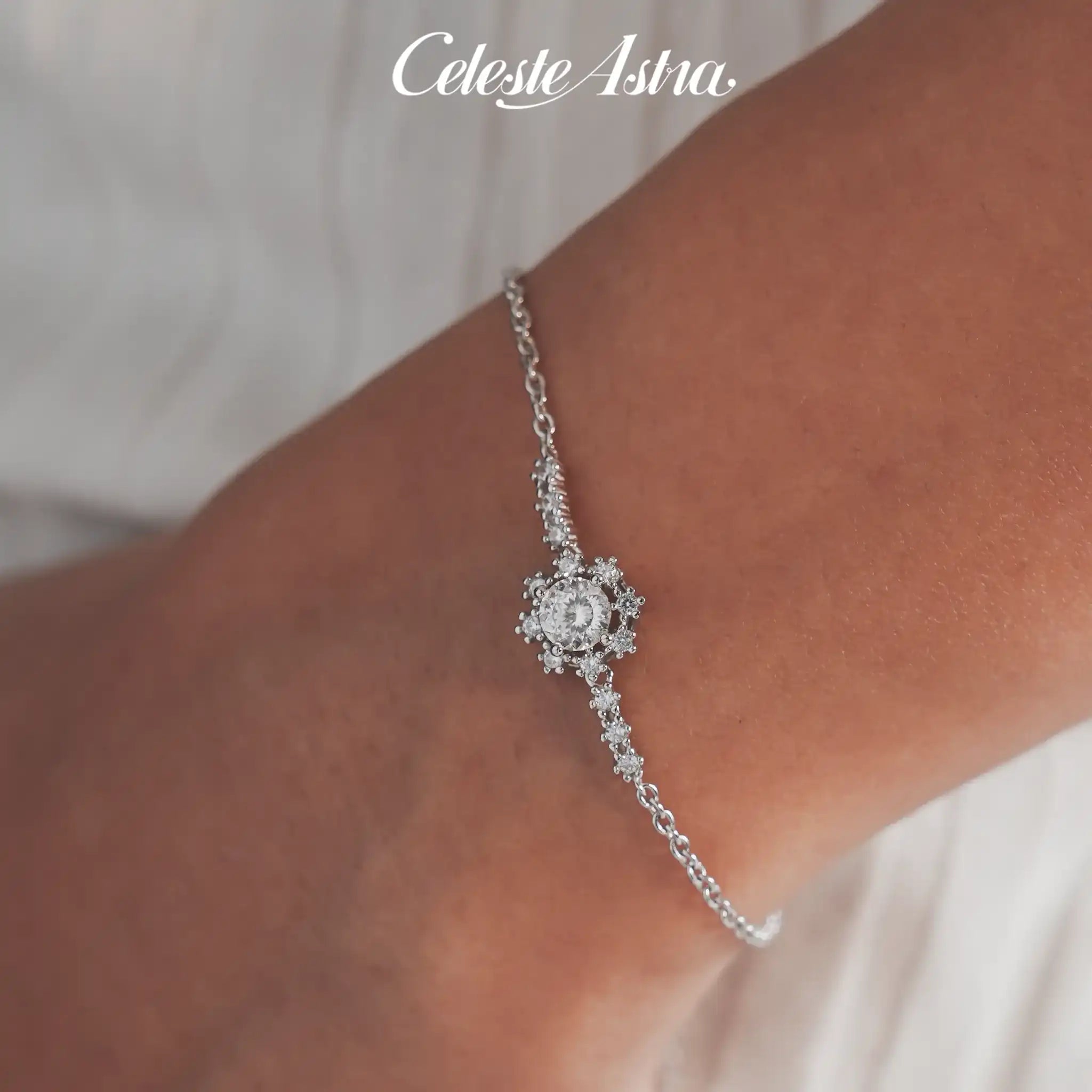 Snowflake-Moissanite-Sterling-Silver-Bracelet-B7