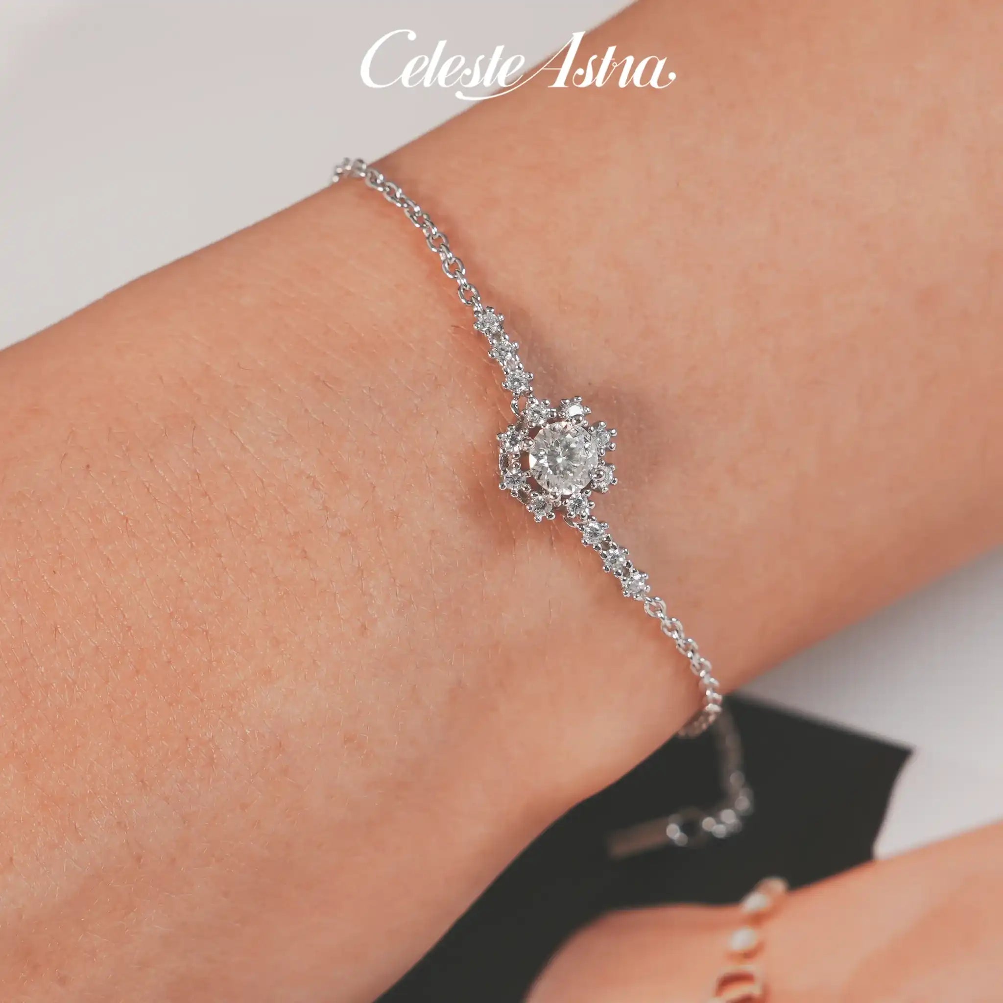 Snowflake-Moissanite-Sterling-Silver-Bracelet-B7