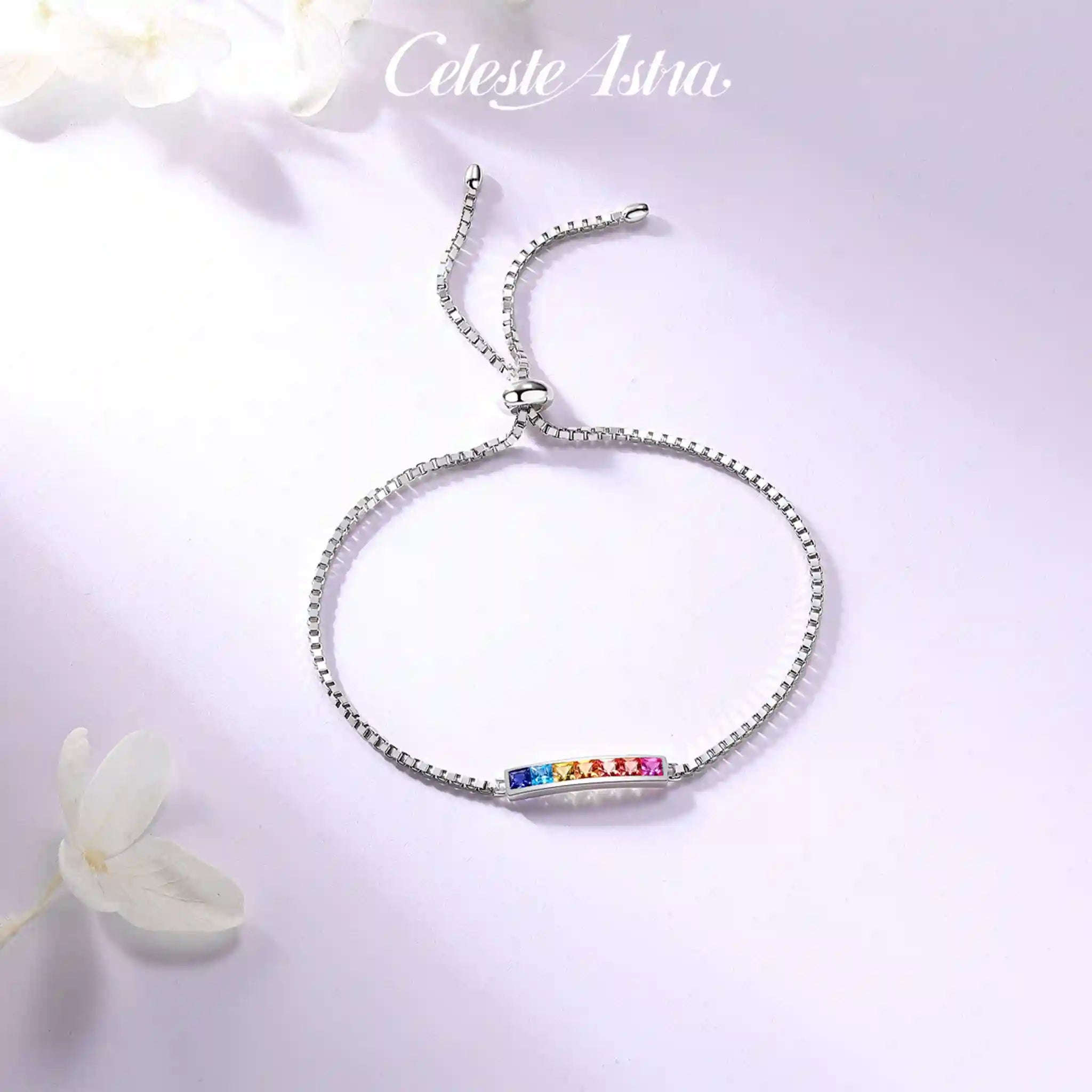 Spectrum Grace-Moissanite Sterling Silver Bracelet-B12