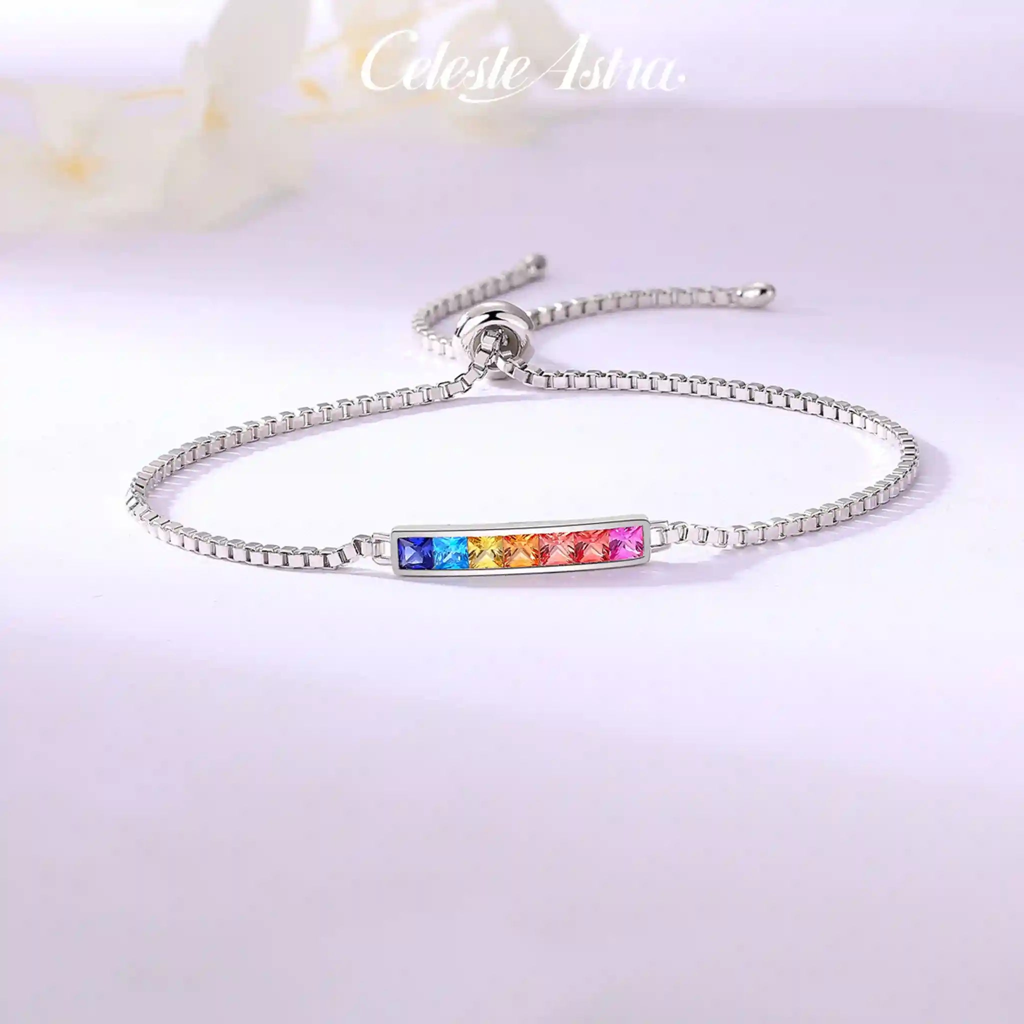 Spectrum Grace-Moissanite Sterling Silver Bracelet-B12