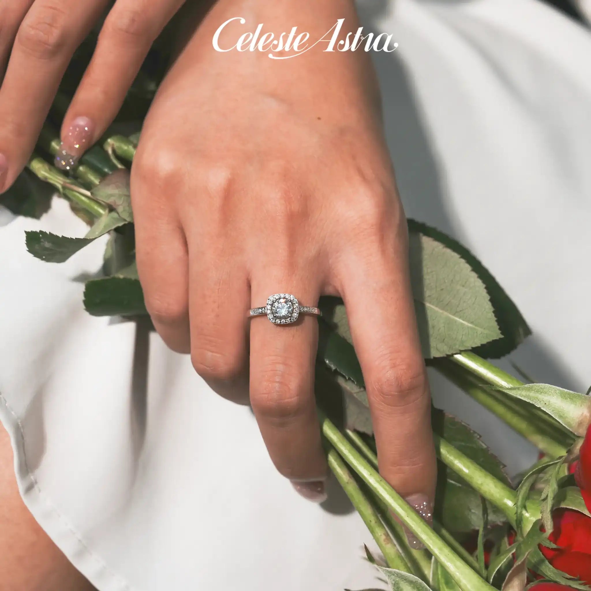 Square-Halo-Moissanite-Sterling-Silver-Ring-R19