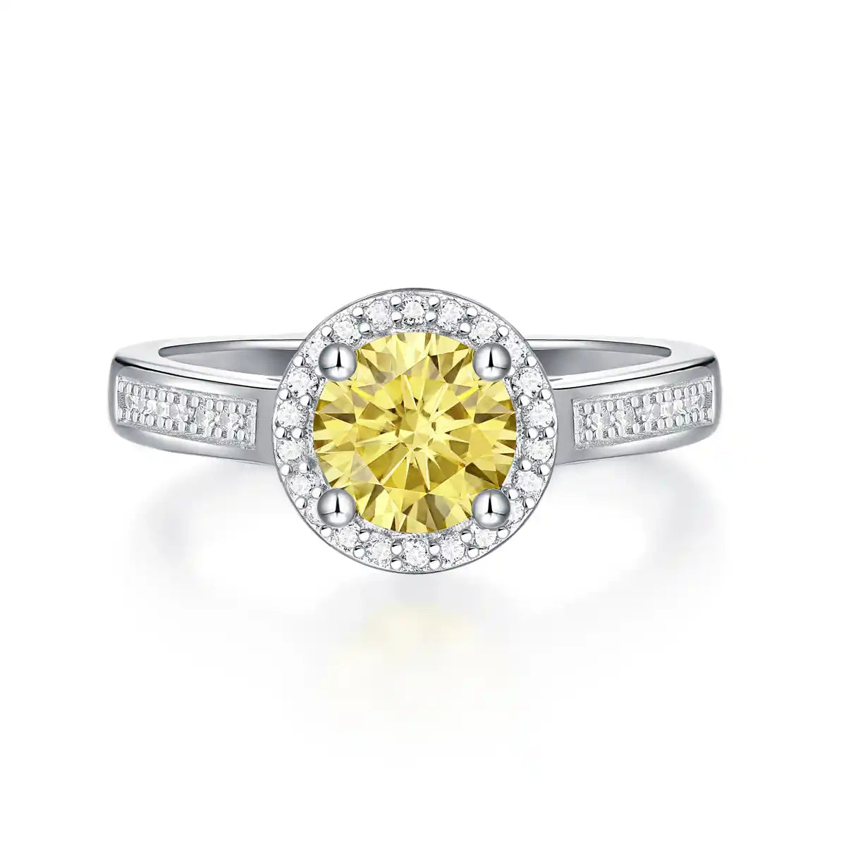 Sunlit Wealth-Moissanite Sterling Silver Ring-R64
