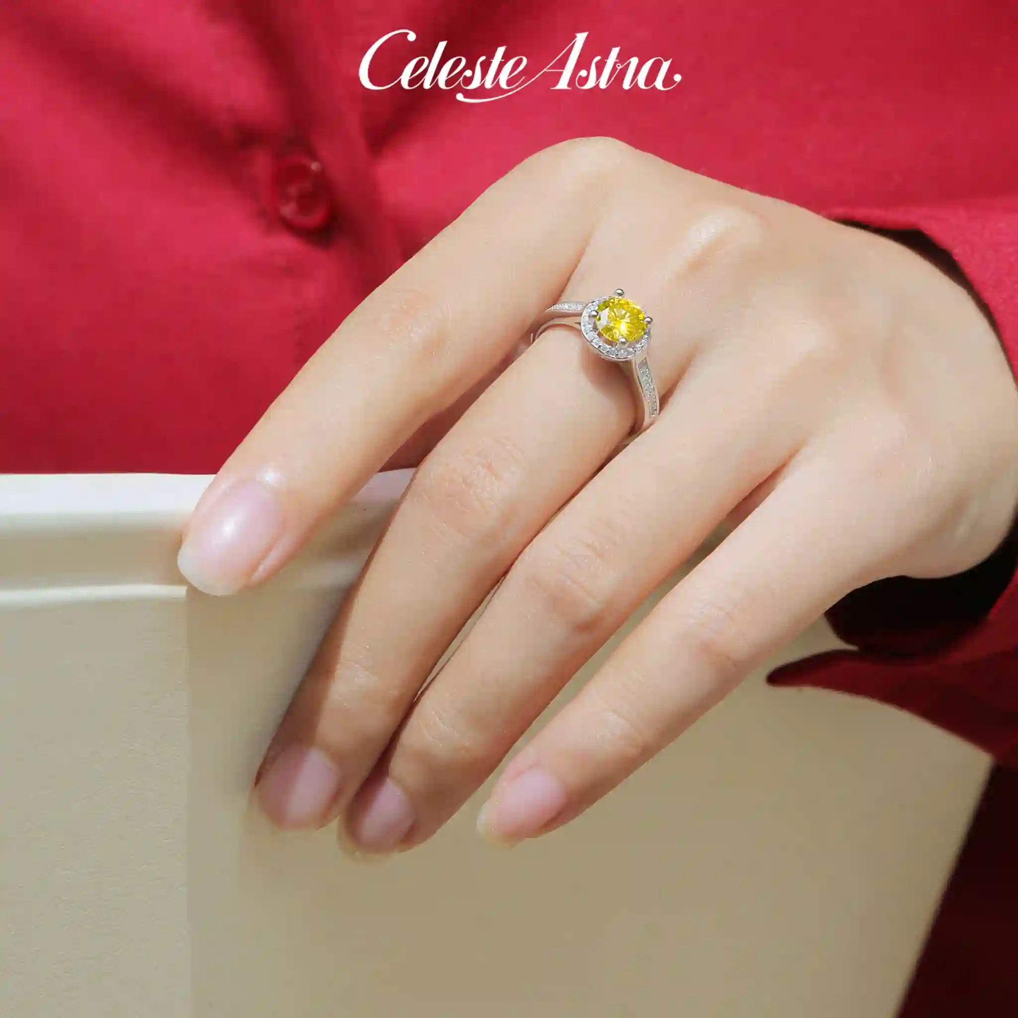 Sunlit Wealth-Moissanite Sterling Silver Ring-R64