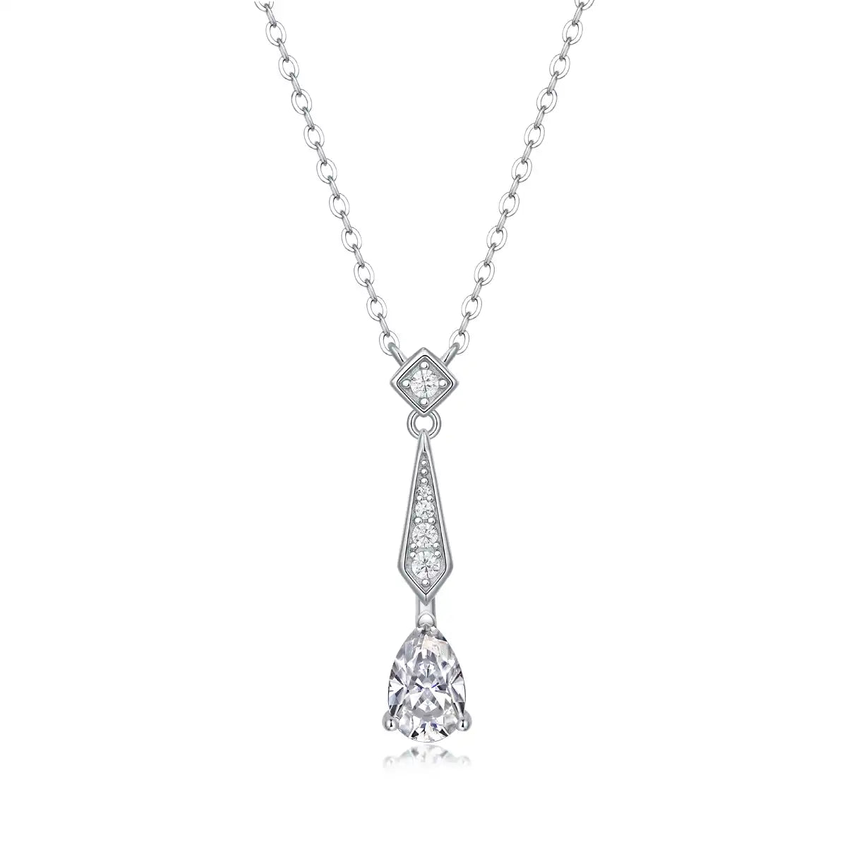 Teardrop-Moissanite-SterlingSilver-Necklace-N32